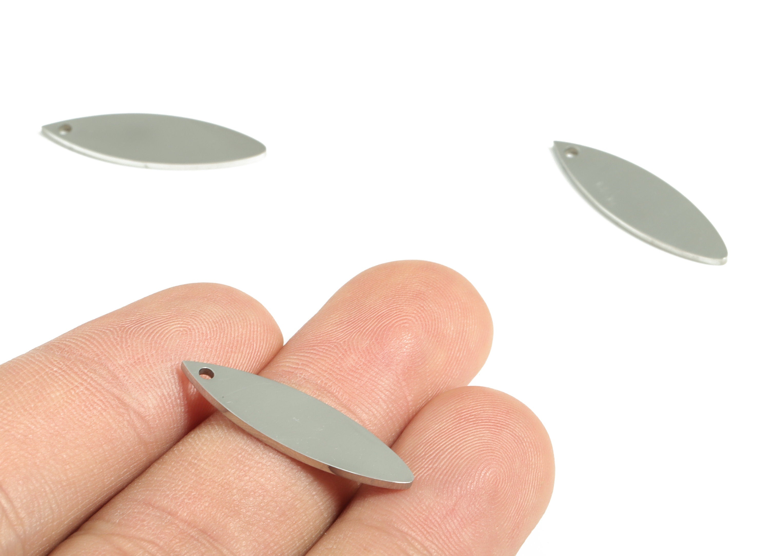 Stainless Steel Drop Earring Charms - Stainless Steel Drop Pendant - DIY Jewelry Making Supplies - 25.58x7.69x1.01mm - SS1212 - DOMEDBAZAAR