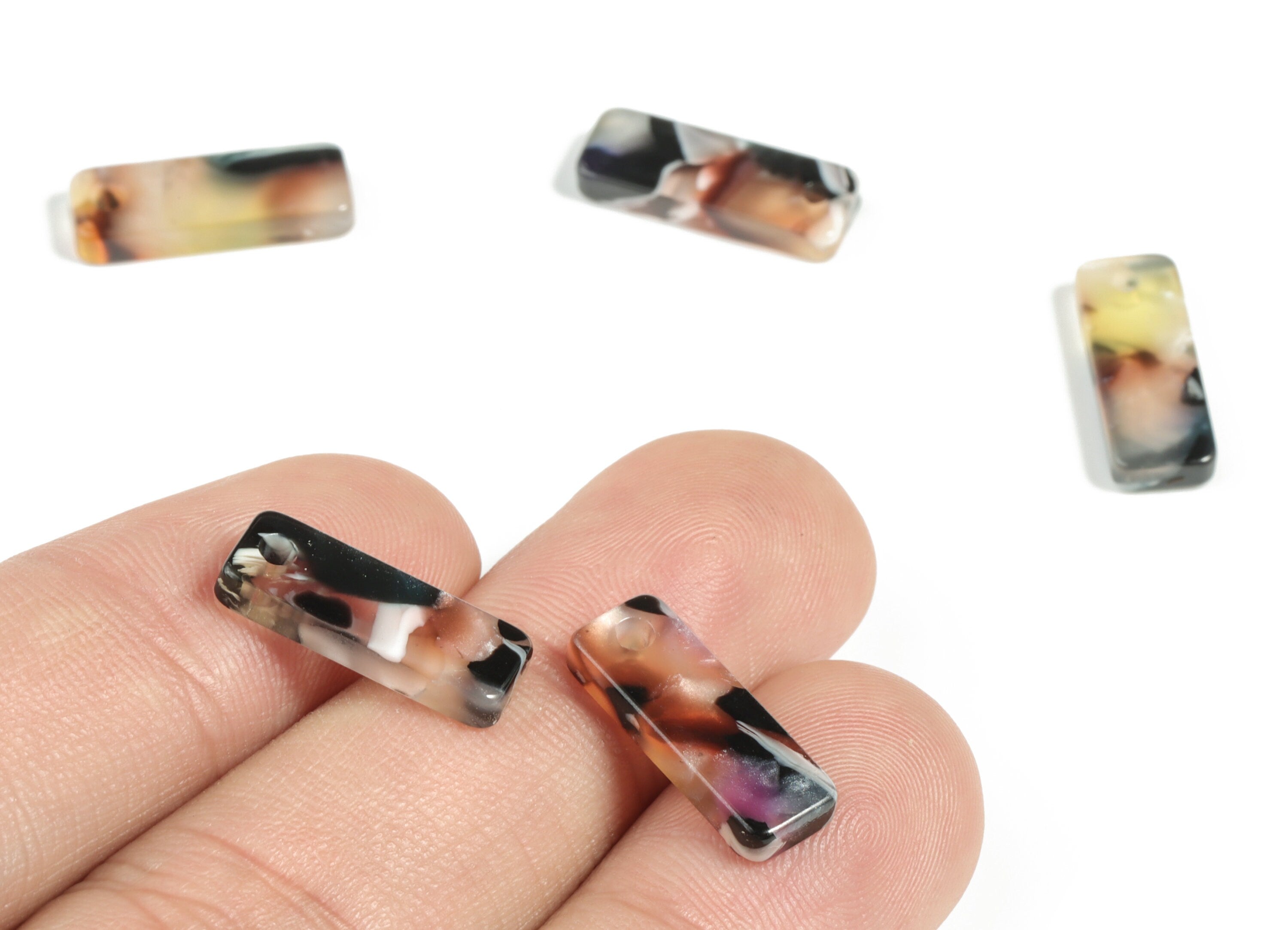 Acetate Rectangle Earring Charms - Rectangle Pendant - Earring Finding - Jewelry Supplies - Color Code:A11 - 16.91x6.16x2.61mm - AC2188-A11 - DOMEDBAZAAR