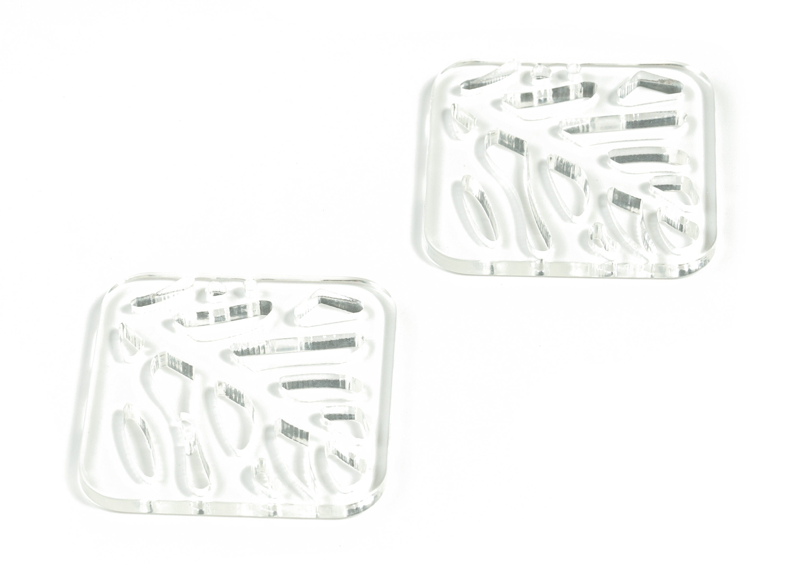Acrylic Square Leaves Earring Connector - Acrylic Square Leaves Charms - Jewelry Supplies - Color Code:A63 - 39.65x39.49x2.86mm - AC2177-A63 - DOMEDBAZAAR
