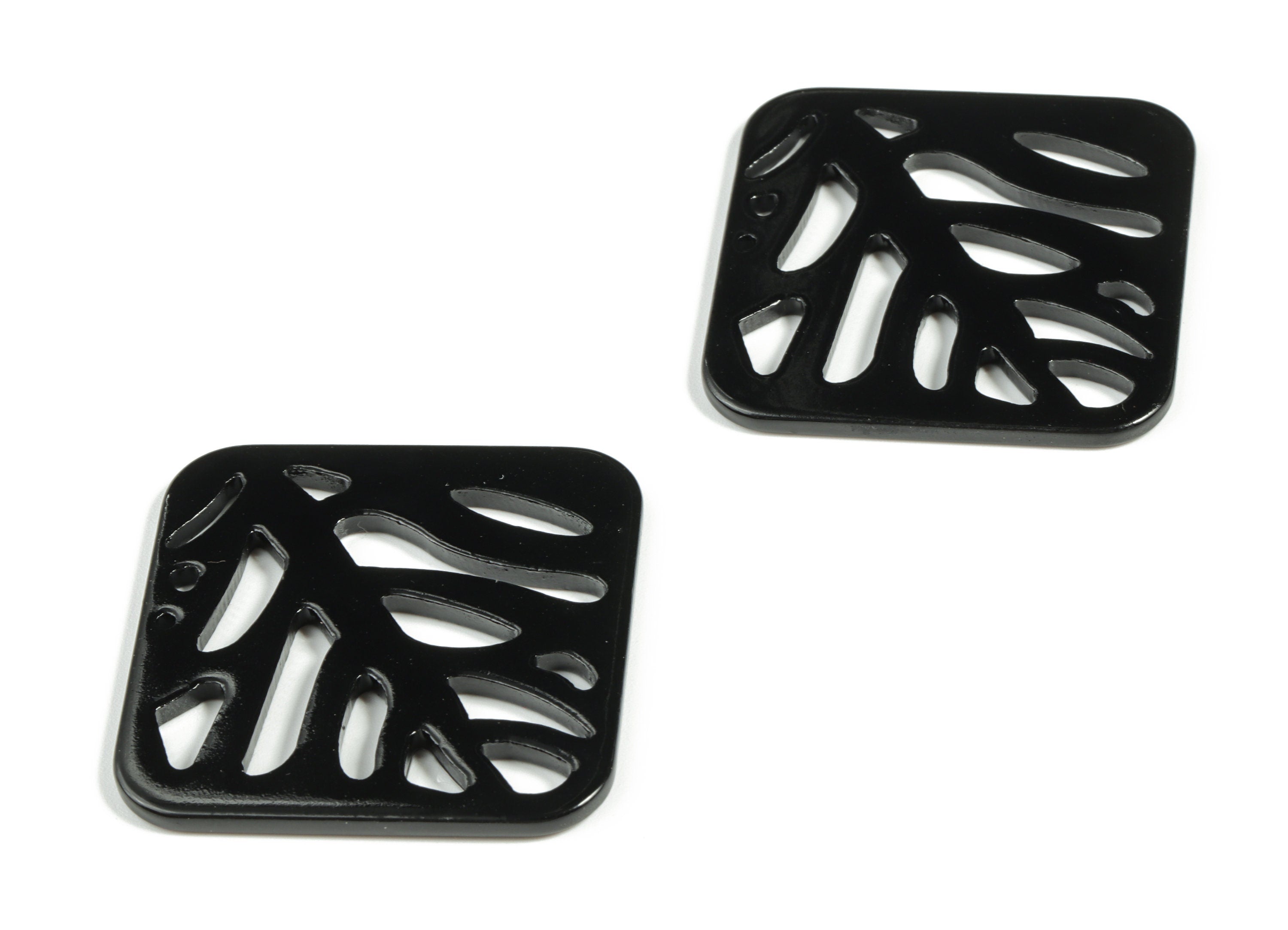 Acrylic Square Leaves Earring Connector - Acrylic Square Leaves Charms - Jewelry Supplies - Color Code:A66 - 39.57x39.56x2.46mm - AC2177-A66 - DOMEDBAZAAR