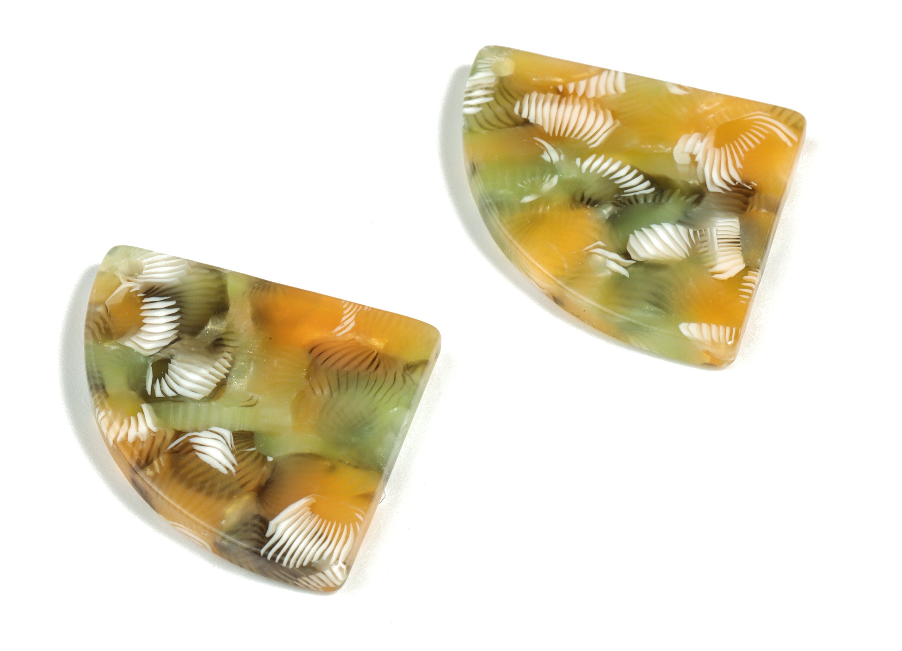 Acetate Pizza Earring Charms - Pizza Pendant - Earring Finding - Jewelry Supplies - Color Code:A502 - 30.48x22.23x2.56mm - AC2191-A502 - DOMEDBAZAAR