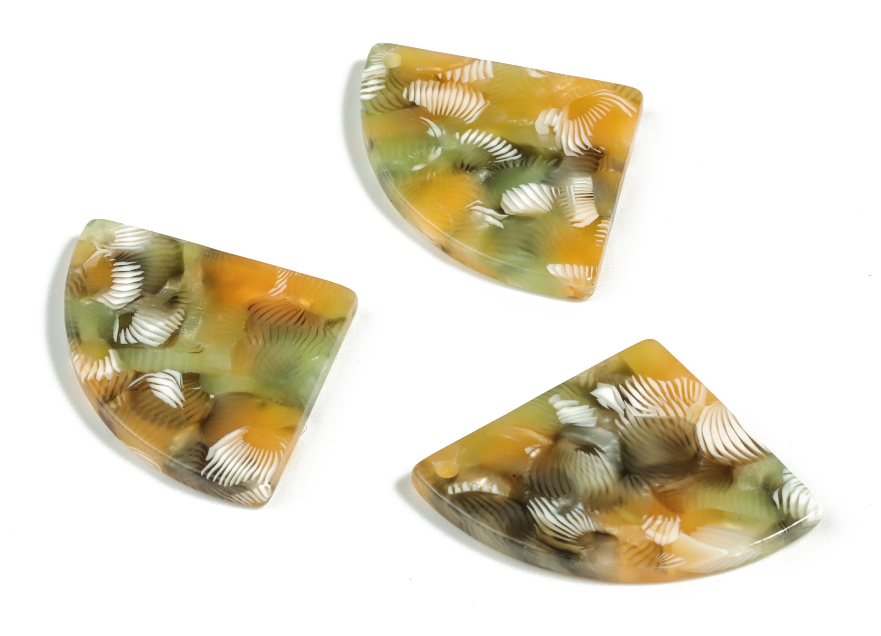 Acetate Pizza Earring Charms - Pizza Pendant - Earring Finding - Jewelry Supplies - Color Code:A502 - 30.48x22.23x2.56mm - AC2191-A502 - DOMEDBAZAAR