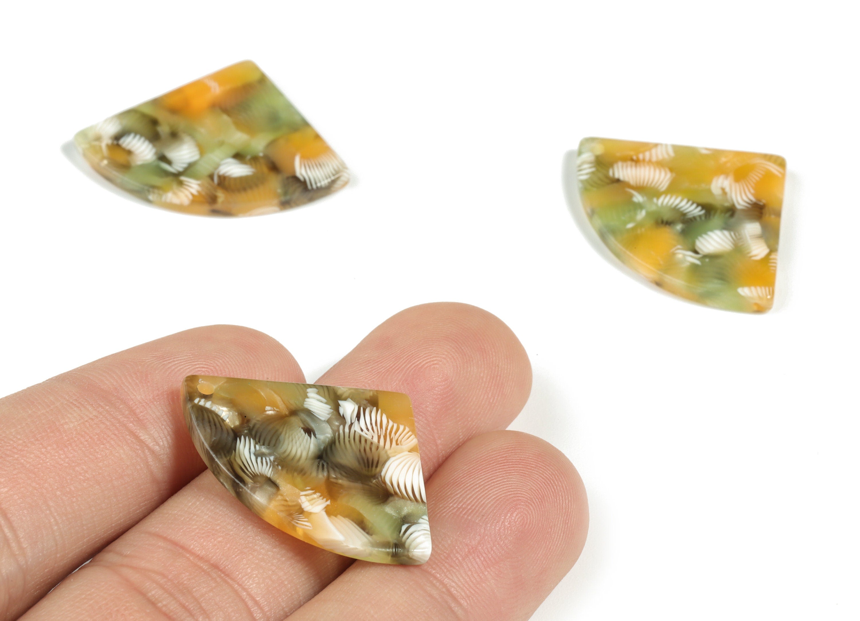 Acetate Pizza Earring Charms - Pizza Pendant - Earring Finding - Jewelry Supplies - Color Code:A502 - 30.48x22.23x2.56mm - AC2191-A502 - DOMEDBAZAAR