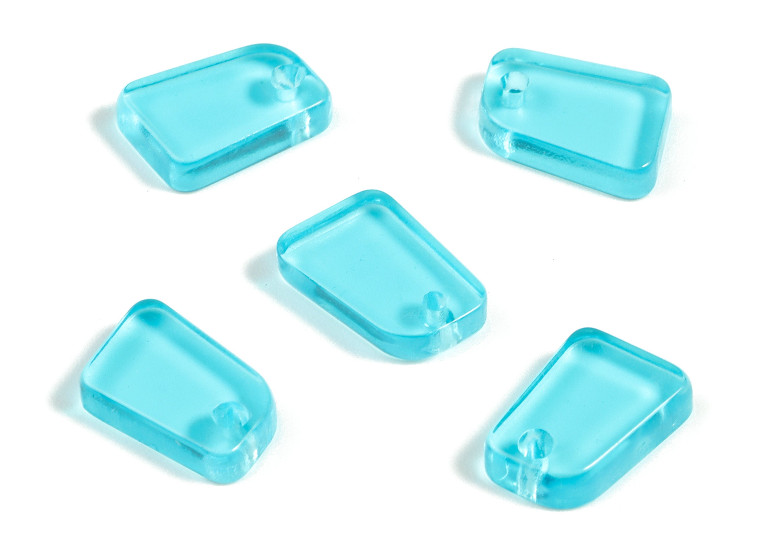 Acrylic Geometry Earring Charms - Acrylic Blue Geometry Pendant - Jewelry Supplies - Color Code:A68 - 12.18x8.46x2.98mm - AC2185-A68 - DOMEDBAZAAR