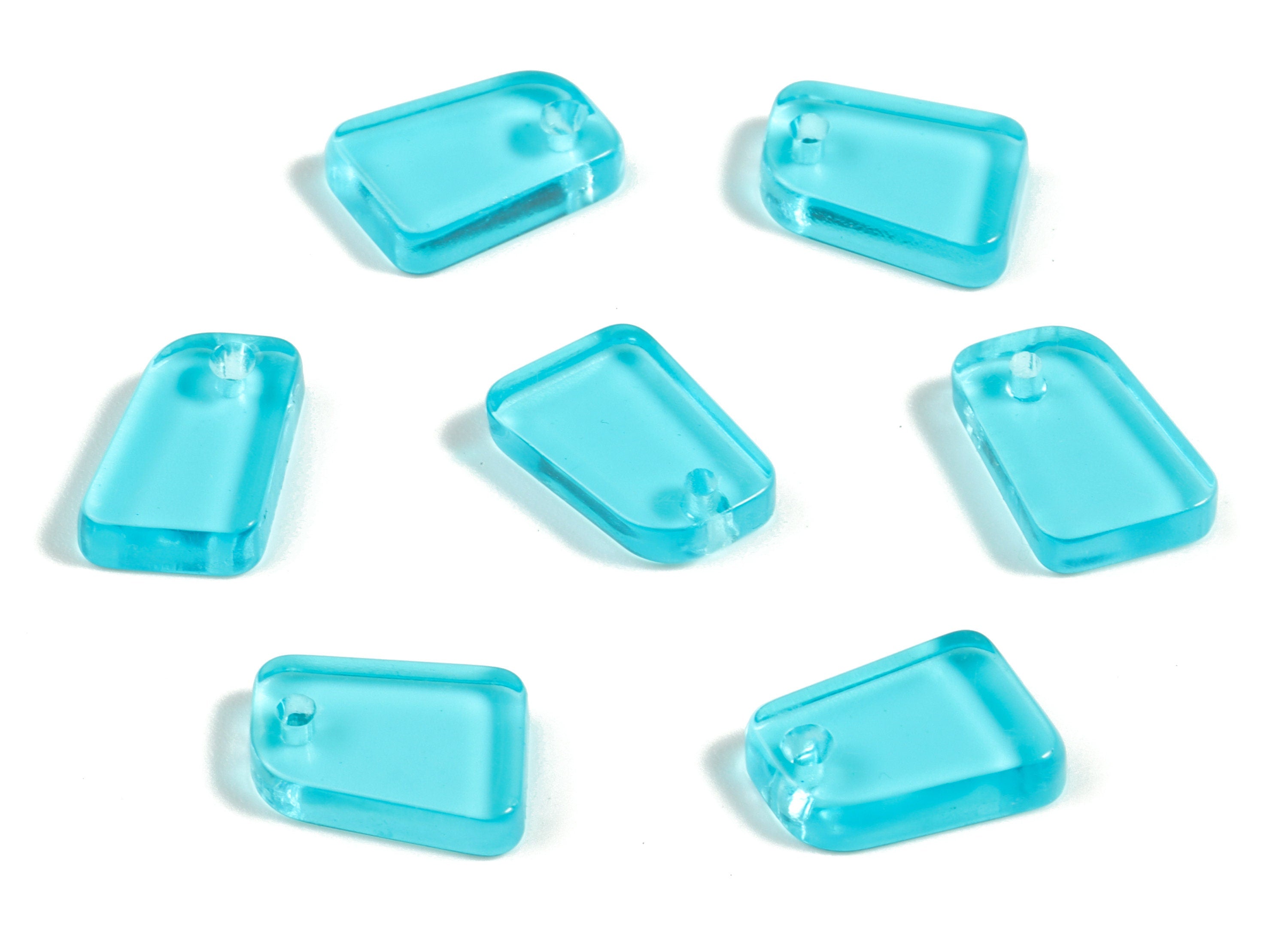 Acrylic Geometry Earring Charms - Acrylic Blue Geometry Pendant - Jewelry Supplies - Color Code:A68 - 12.18x8.46x2.98mm - AC2185-A68 - DOMEDBAZAAR