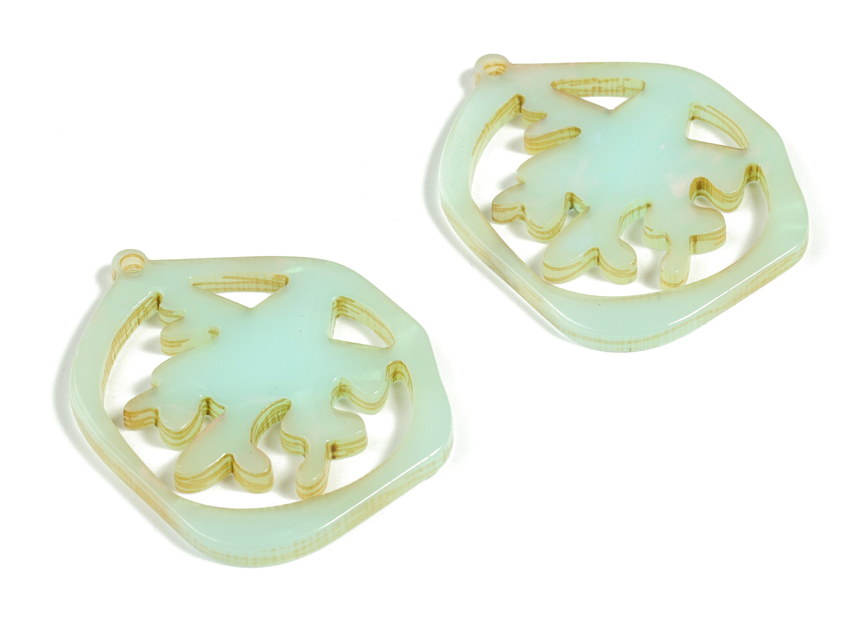 Acrylic Hexagon Tree Earring Charms - Acrylic Hexagon Tree Earrings - Jewelry Supplies - Color Code:A236 - 34.44x27.45x2.64mm - AC2190-A236 - DOMEDBAZAAR