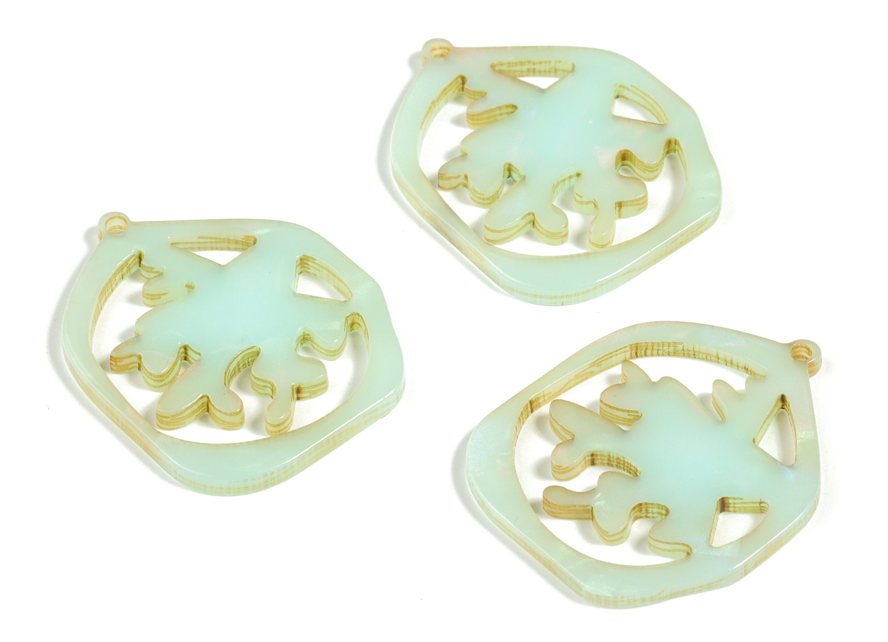 Acrylic Hexagon Tree Earring Charms - Acrylic Hexagon Tree Earrings - Jewelry Supplies - Color Code:A236 - 34.44x27.45x2.64mm - AC2190-A236 - DOMEDBAZAAR