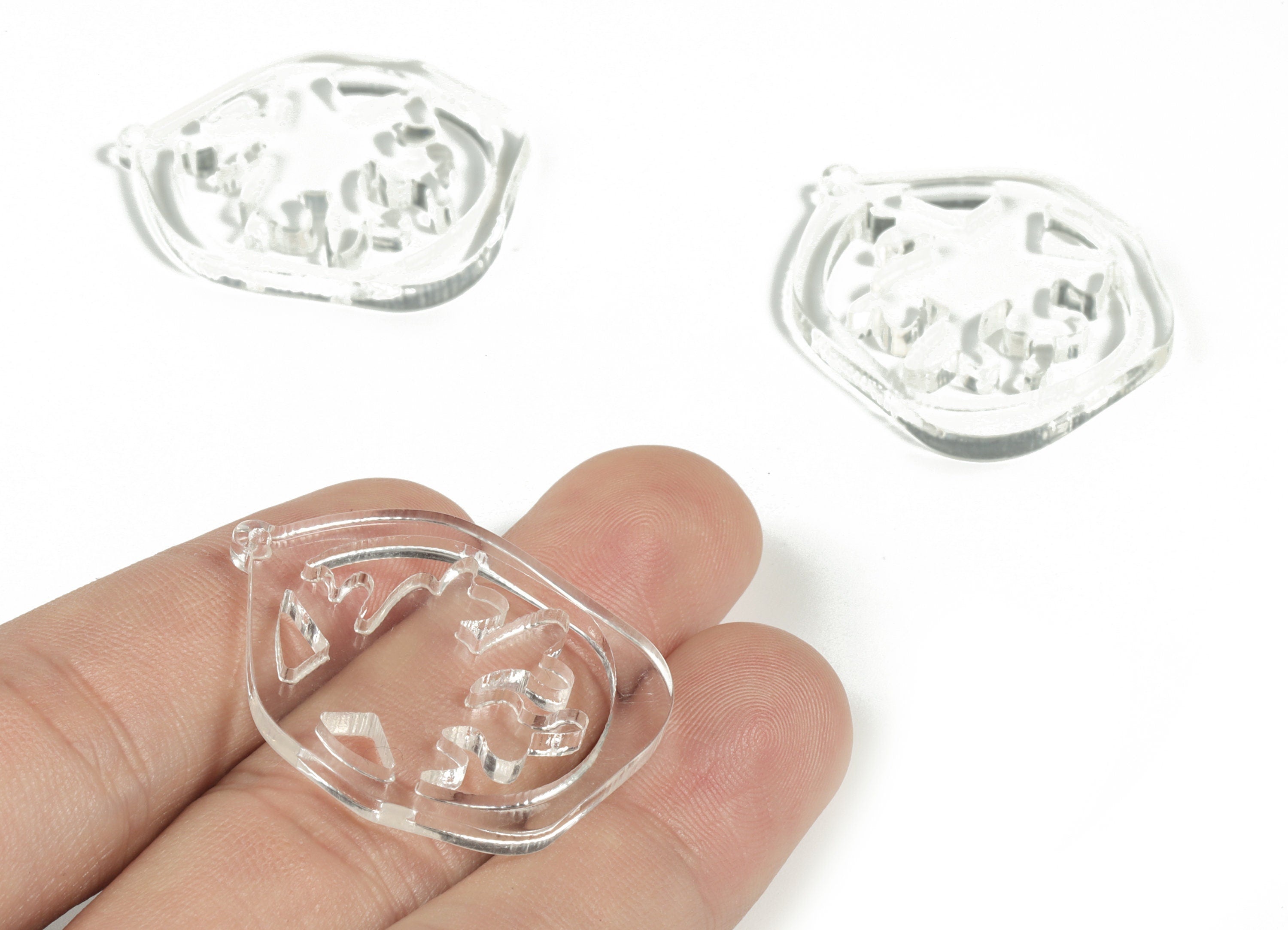 Acrylic Hexagon Tree Earring Charms - Acrylic Hexagon Tree Earrings - Jewelry Supplies - Color Code:A63 - 34.44x27.51x2.91mm - AC2190-A63 - DOMEDBAZAAR