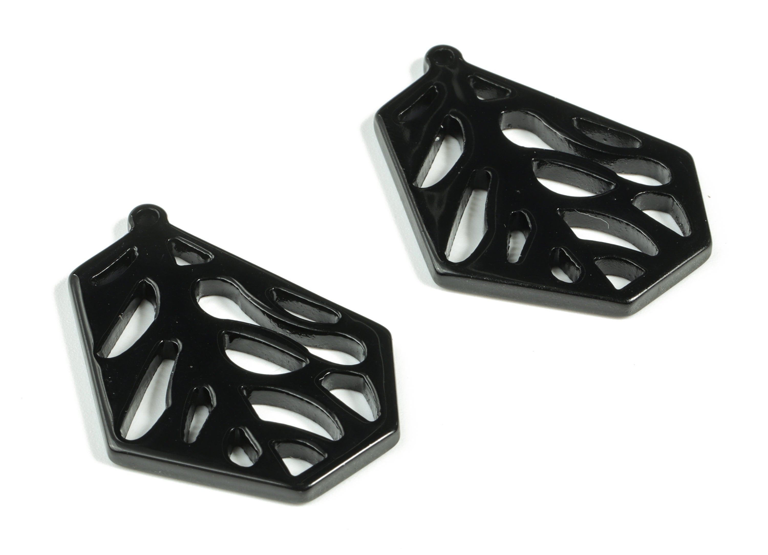 Acrylic Branches Earring Charms - Black Acrylic Branches Pendant - Jewelry Supplies - Color Code:A66 - 34.57x26.57x2.5mm - AC2193-A66 - DOMEDBAZAAR