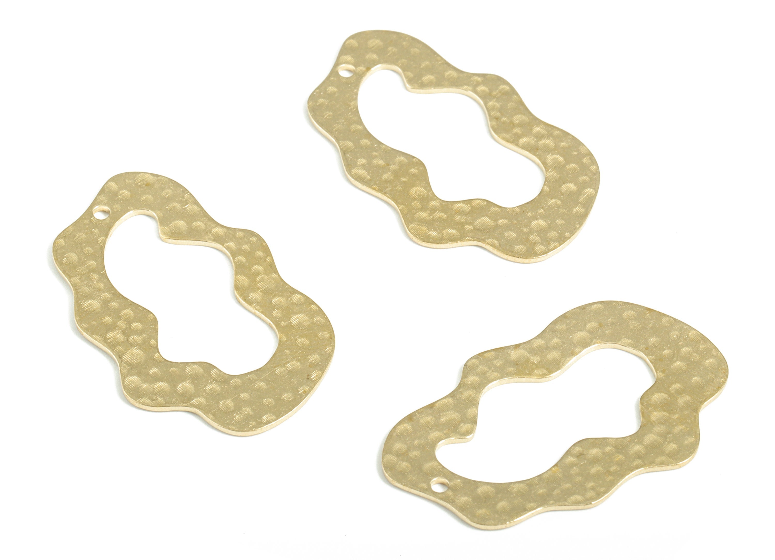 Brass Hammered Could Earring Charms - Raw Brass Could Pendant - Earring Findings - Jewelry Making Supplies - 33.81x20.33x0.83mm - PP3864 - DOMEDBAZAAR