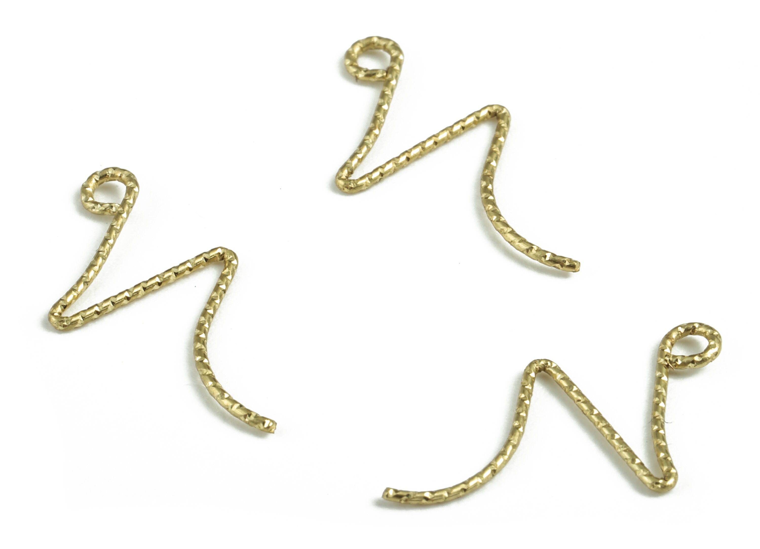 Brass N letter Pendant - Raw Brass Wave Letter N Charms - Brass Wire - Jewelry Making Supplies - 14.78x10.06x0.64mm - PP3639N - DOMEDBAZAAR