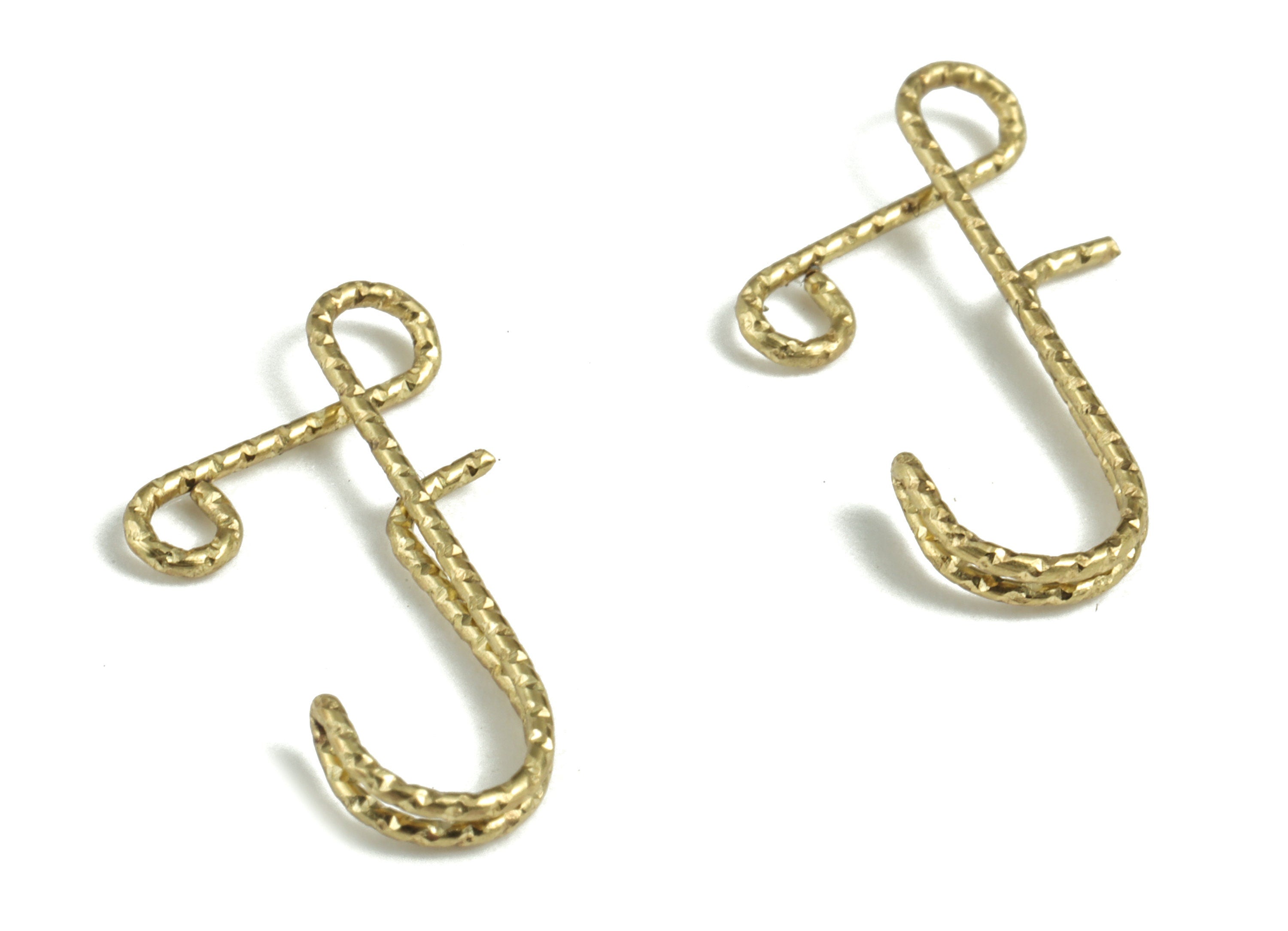 Brass F Letter Pendant - Raw Brass Wave Letter F Charms - Brass Wire - Jewelry Making Supplies - 16.98x9.78x0.66mm - PP3639F - DOMEDBAZAAR