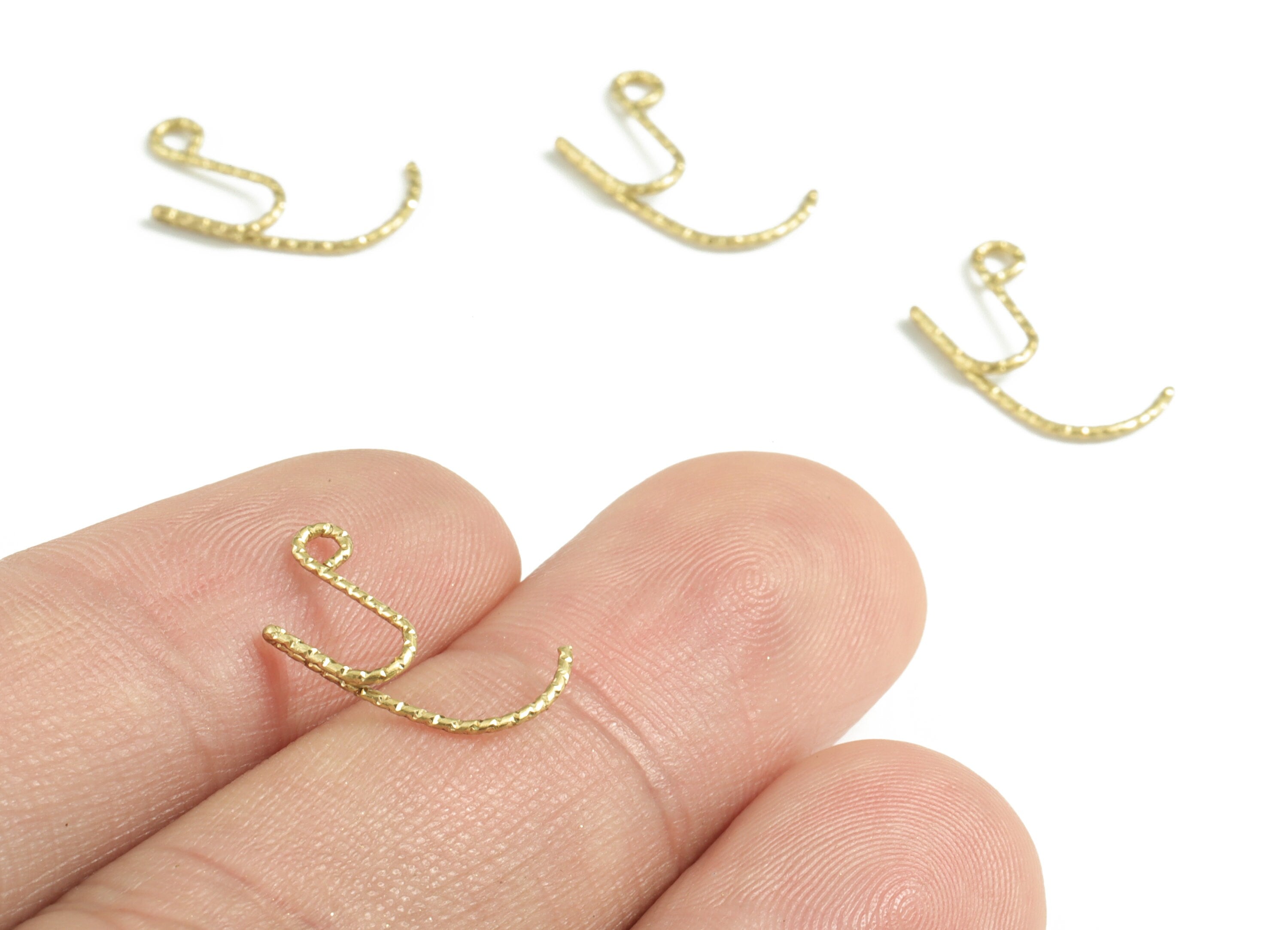 Brass Y Letter Pendant - Raw Brass Wave Letter Y Charms - Brass Wire - Jewelry Making Supplies - 14.01x8.19x0.58mm - PP3639Y - DOMEDBAZAAR