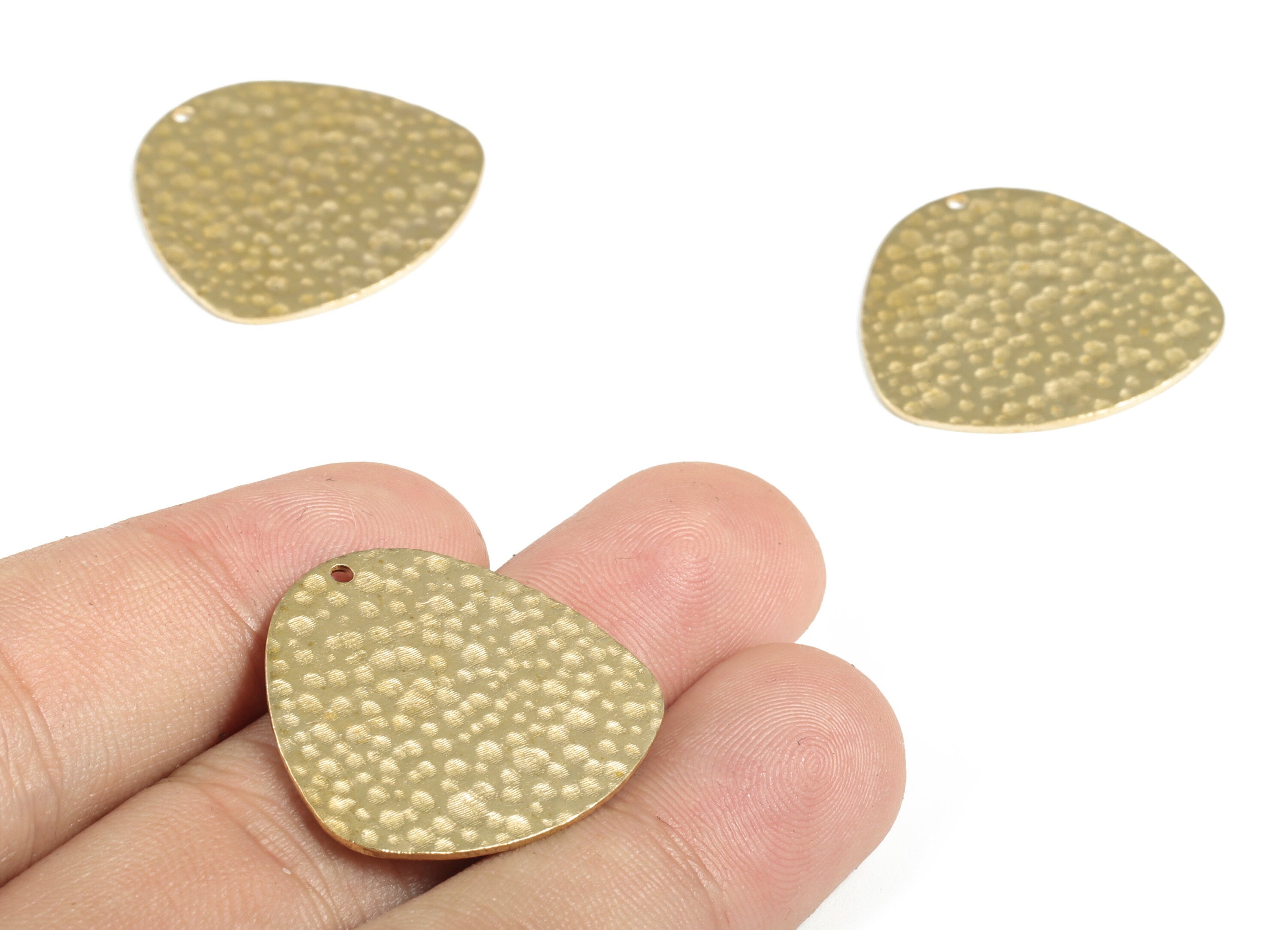 Brass Hammered Geometry Earring Charms - Raw Brass Geometry Pendant - Earring Findings - Jewelry Making Supplies - 27.5x25.7x0.79mm - PP3885 - DOMEDBAZAAR