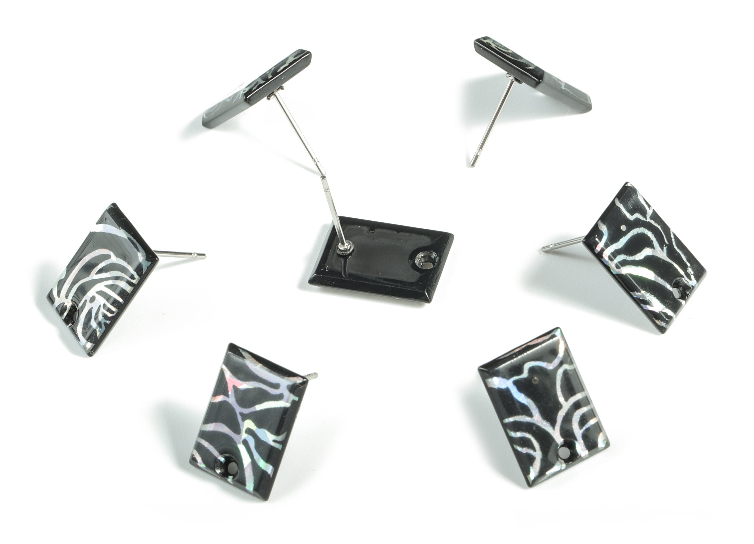 Acrylic Rectangle Earring Stud - Rectangle Earring Post - Surgical Stud - Jewelry Supplies - Color Code: A559 - 15.59x12x2.6mm - AC1663-A559 - DOMEDBAZAAR