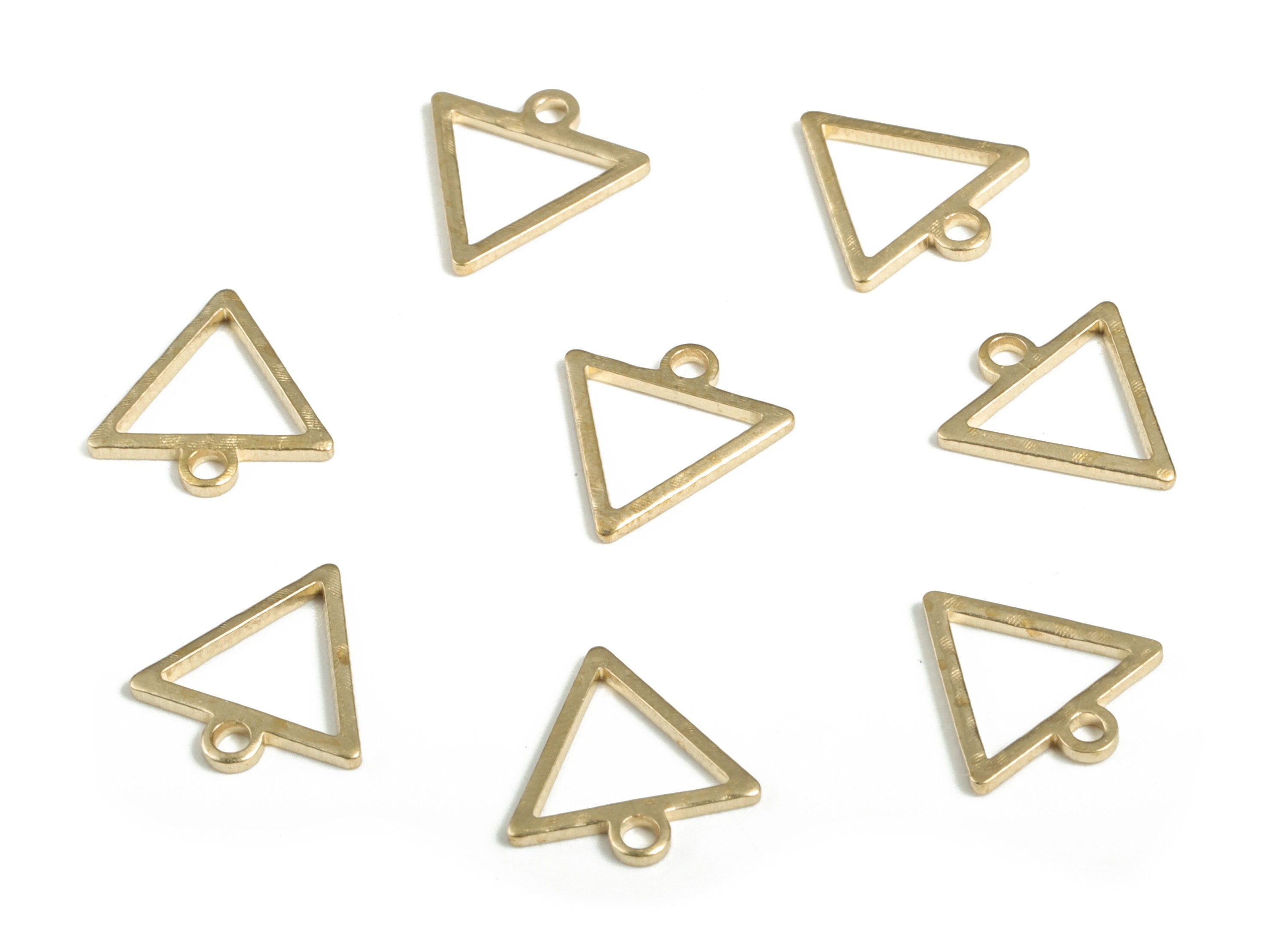 Brass Hammered Triangle Earring Charms - Raw Brass Triangle Pendant - Earring Findings - Jewelry Making Supplies - 12x11.49x0.96mm - PP3861 - DOMEDBAZAAR