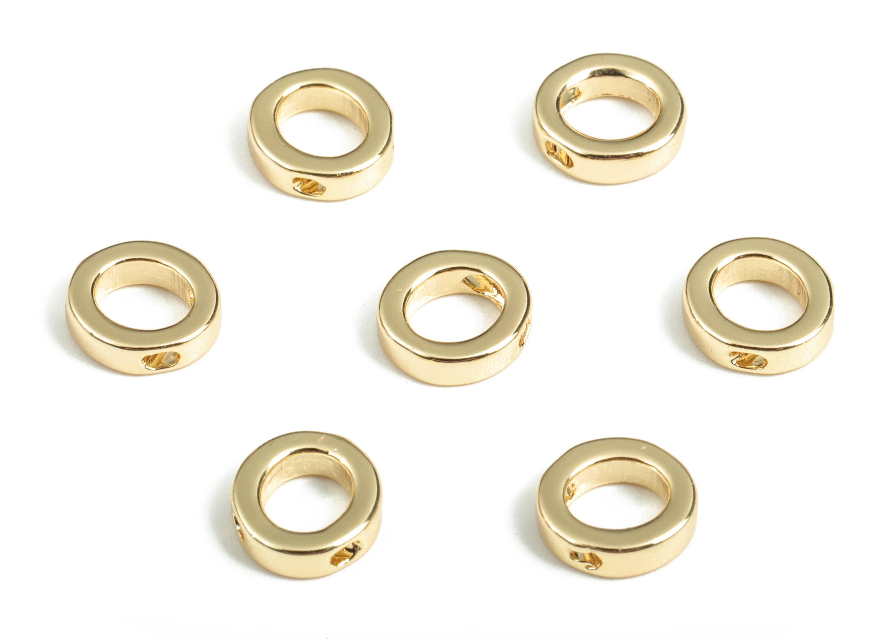 Brass Capital Letter O Charm – Initial Beads – Jewelry Necklace Charms – 18k Real Gold Plated Alphabet Beads–7.41x6.98x2.06mm – RGP2854O - DOMEDBAZAAR