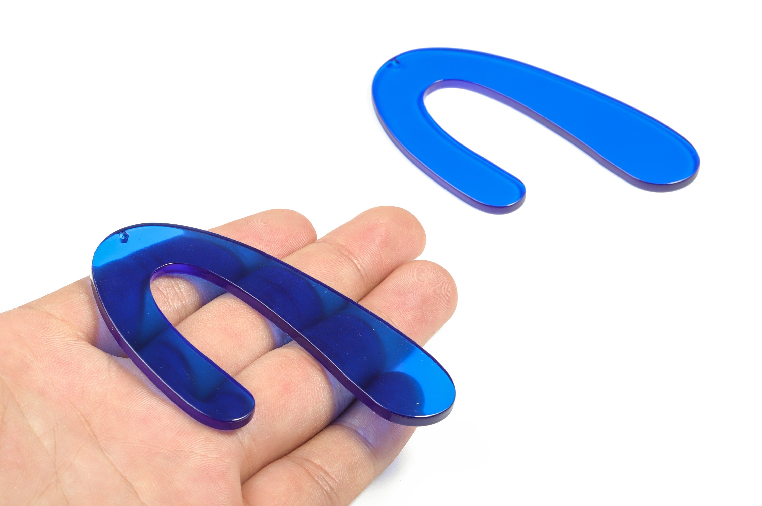 Acrylic U Earring Charms - Acrylic U Pendant - Earring Finding - Jewelry Making Supplies - Color Code: A70 - 81.92x52x2.1mm - AC2209-A70 - DOMEDBAZAAR