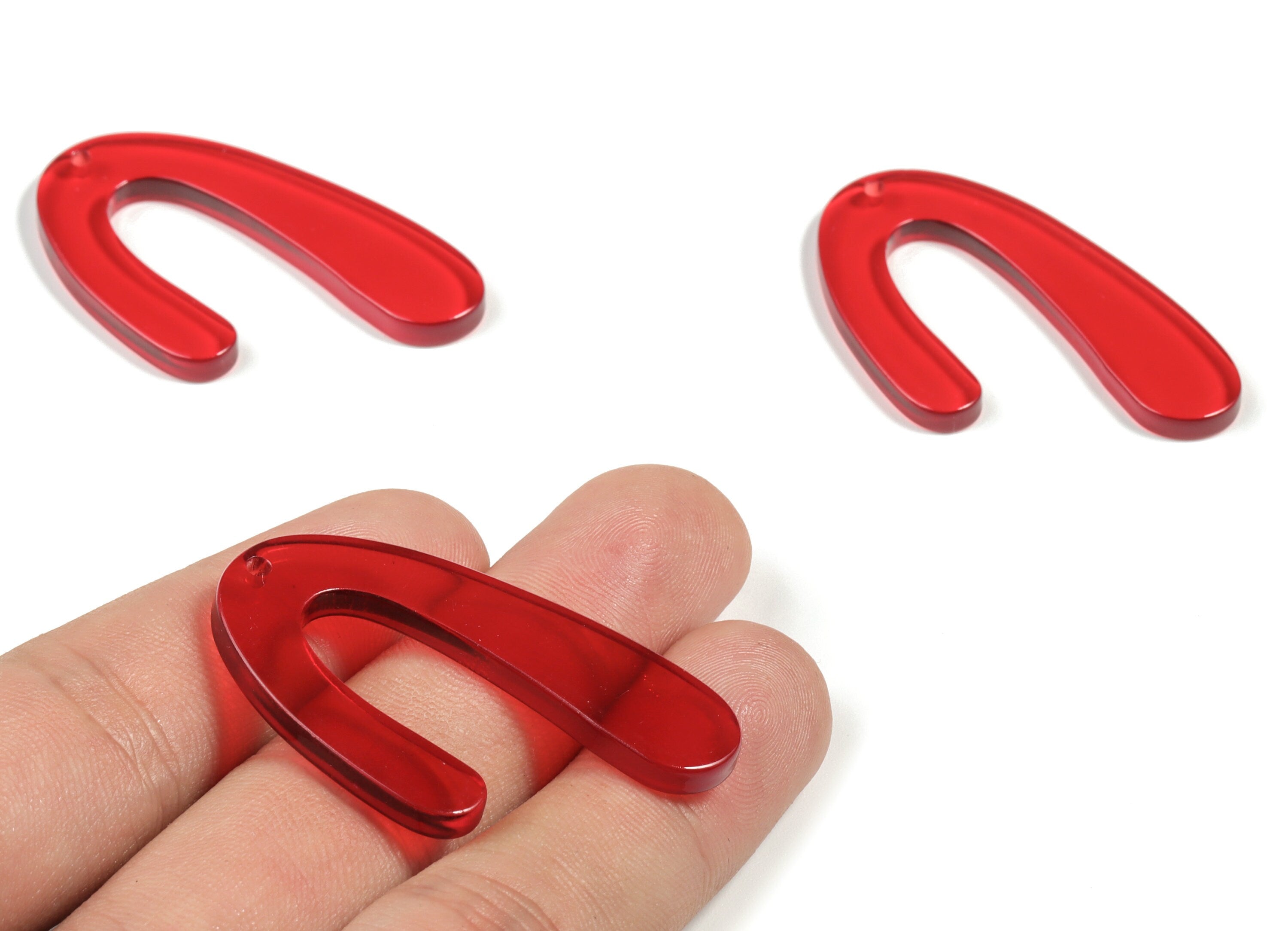 Acrylic U Earring Charm - Acrylic U Pendant - Earring Findings - Jewelry Making Supplies - Color Code: A67 - 44.63x27.48x3.17mm - AC1083-A67 - DOMEDBAZAAR