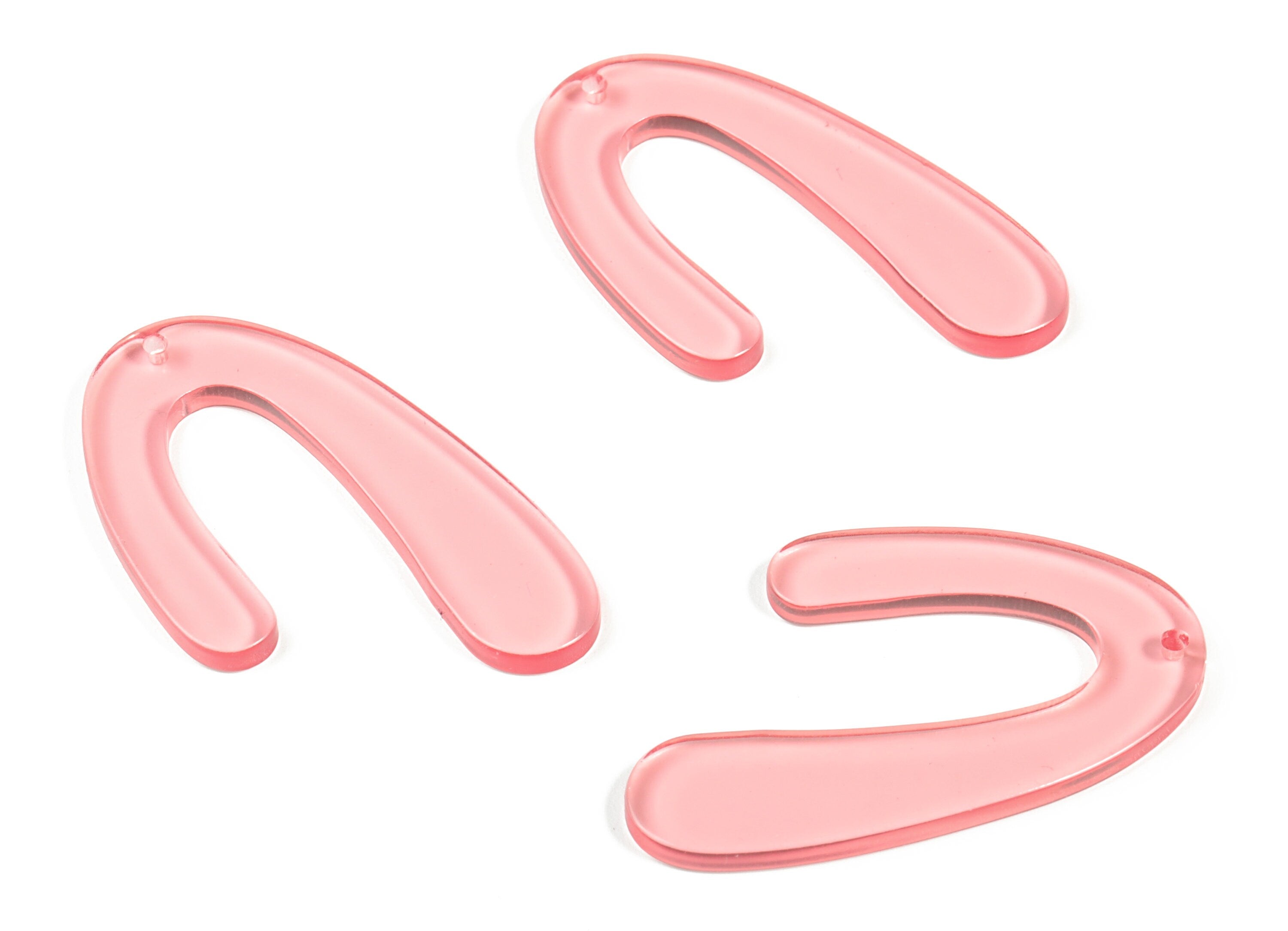 Acrylic U Earring Charm - Acrylic U Pendant - Earring Findings - Jewelry Making Supplies - Color Code: A69 - 44.63x27.14x2.96mm - AC1083-A69 - DOMEDBAZAAR