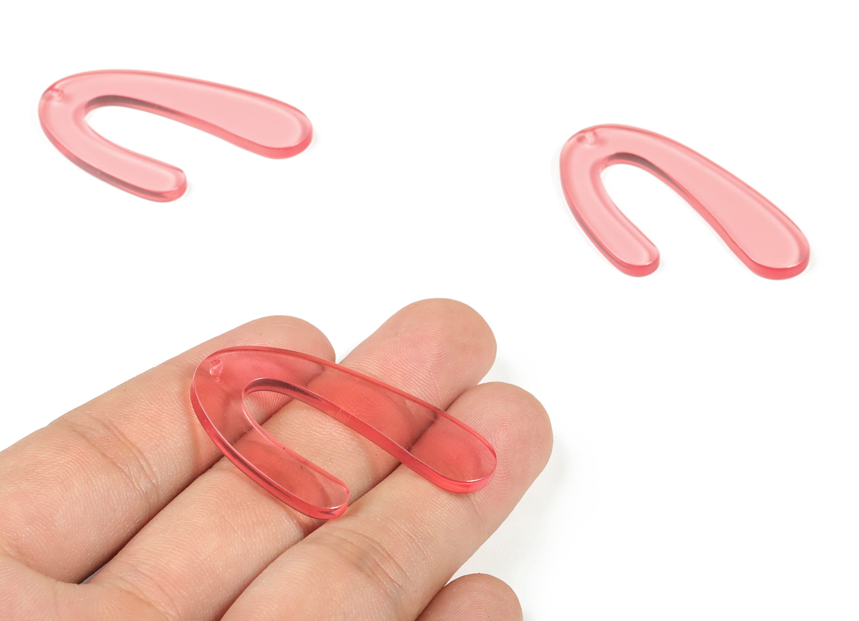 Acrylic U Earring Charm - Acrylic U Pendant - Earring Findings - Jewelry Making Supplies - Color Code: A69 - 44.63x27.14x2.96mm - AC1083-A69 - DOMEDBAZAAR