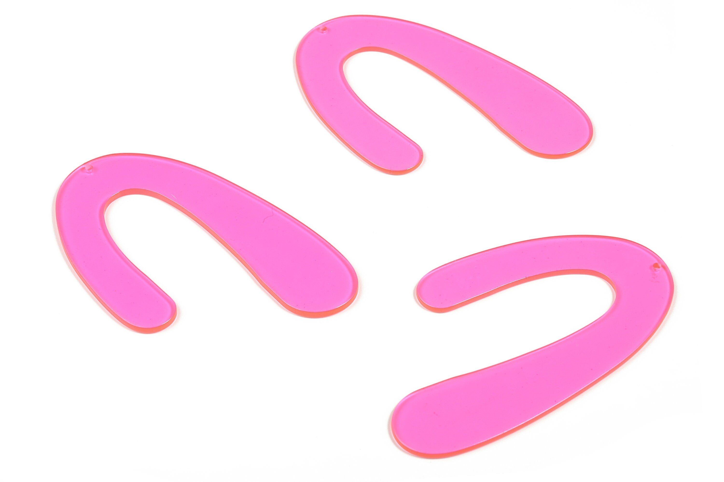 Acrylic U Earring Charms - Acrylic U Pendant - Earring Finding - Jewelry Making Supplies - Color Code: A295 - 82.7x50x2.95mm - AC2209-A295 - DOMEDBAZAAR