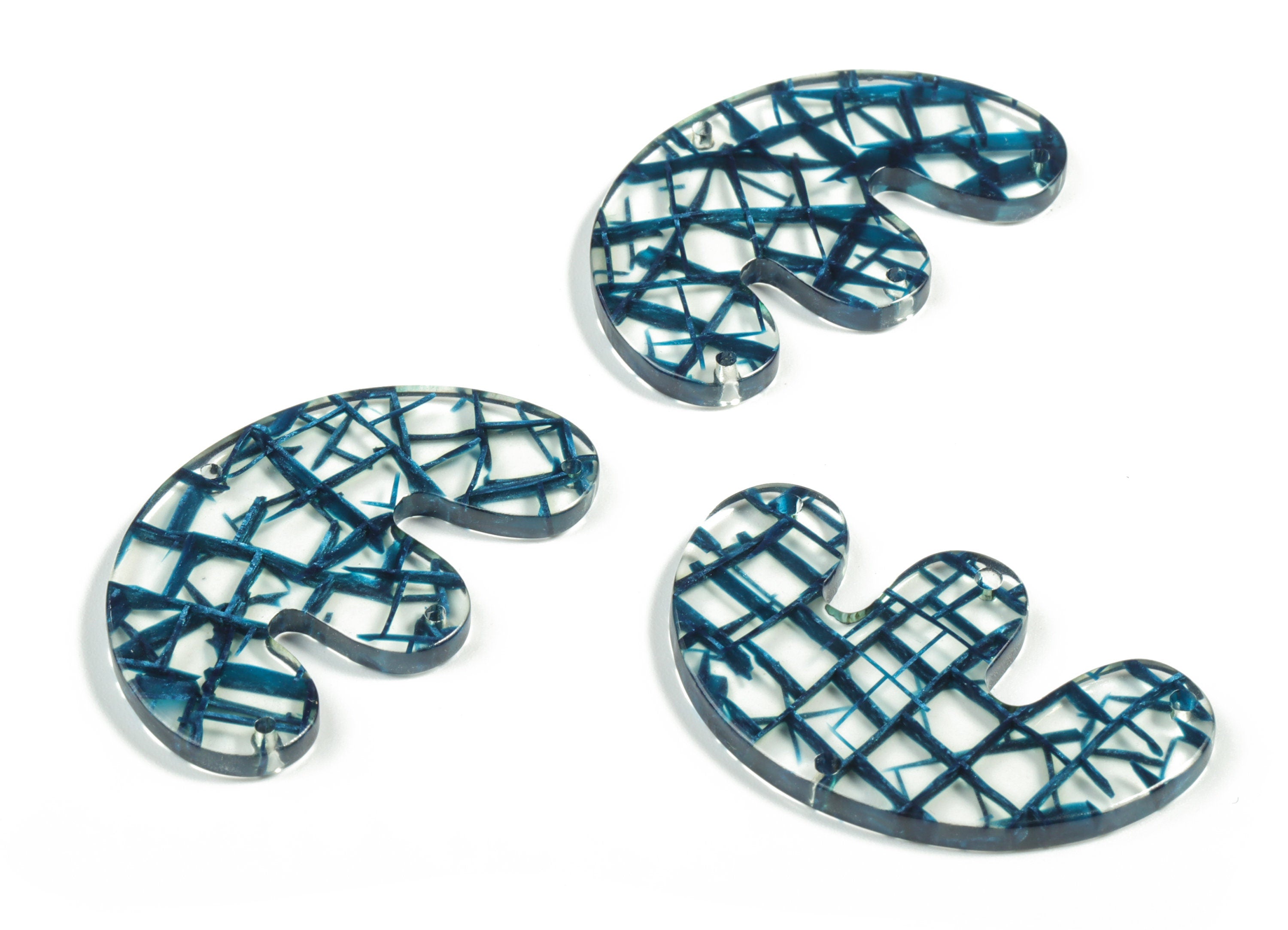 Acrylic E Earring Connector - Acrylic Geometry Charms - DIY Jewelry Making Supplies - Color Code:A566 - 39.67x24.79x2.8mm - AC2230-A566 - DOMEDBAZAAR