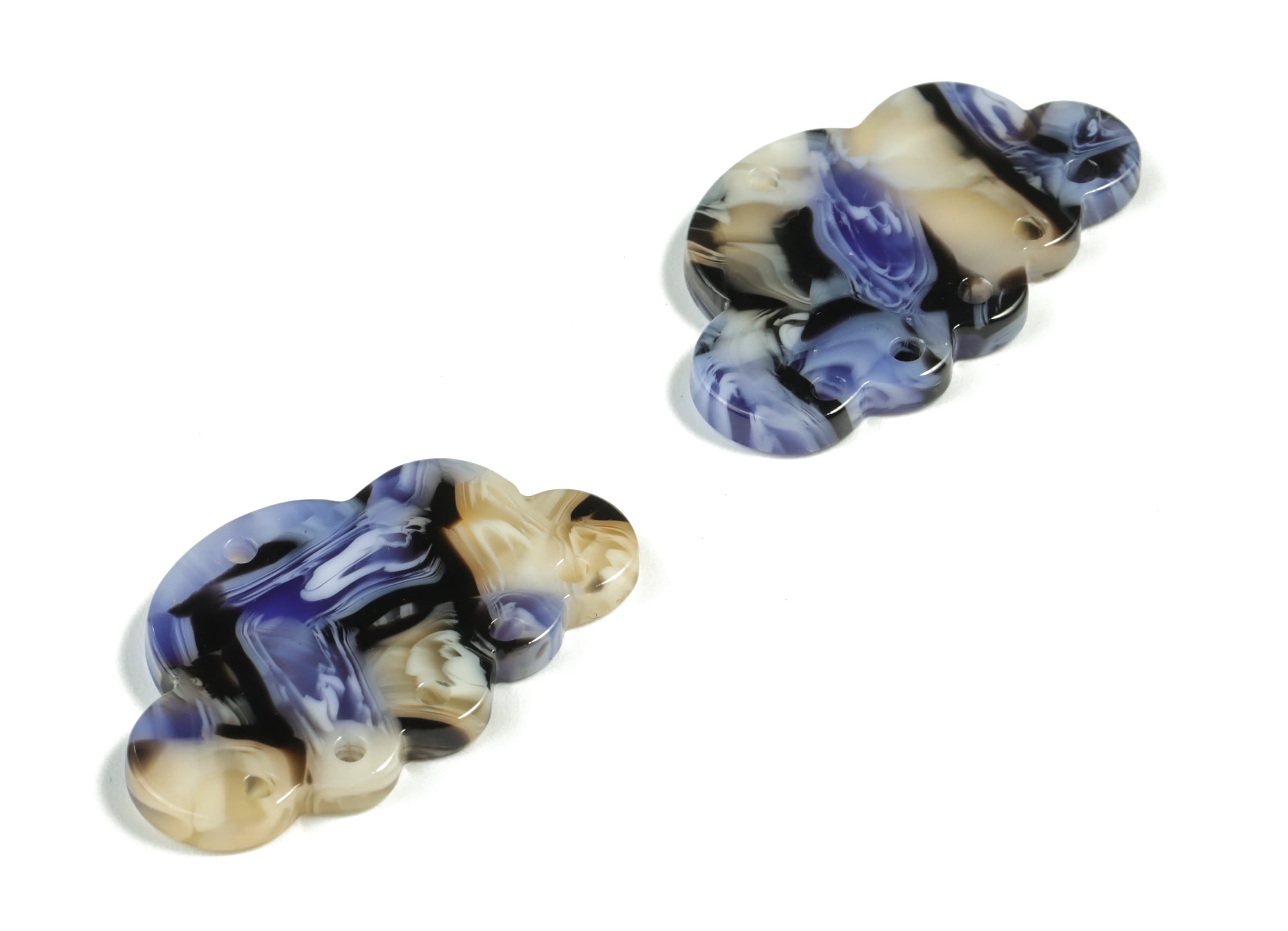 Acrylic Could Earring Connector - Acrylic Could Charms - 6 Holes - Jewelry Making Supplies - Color Code:A574 - 30x18.78x2.51mm - AC2231-A574 - DOMEDBAZAAR