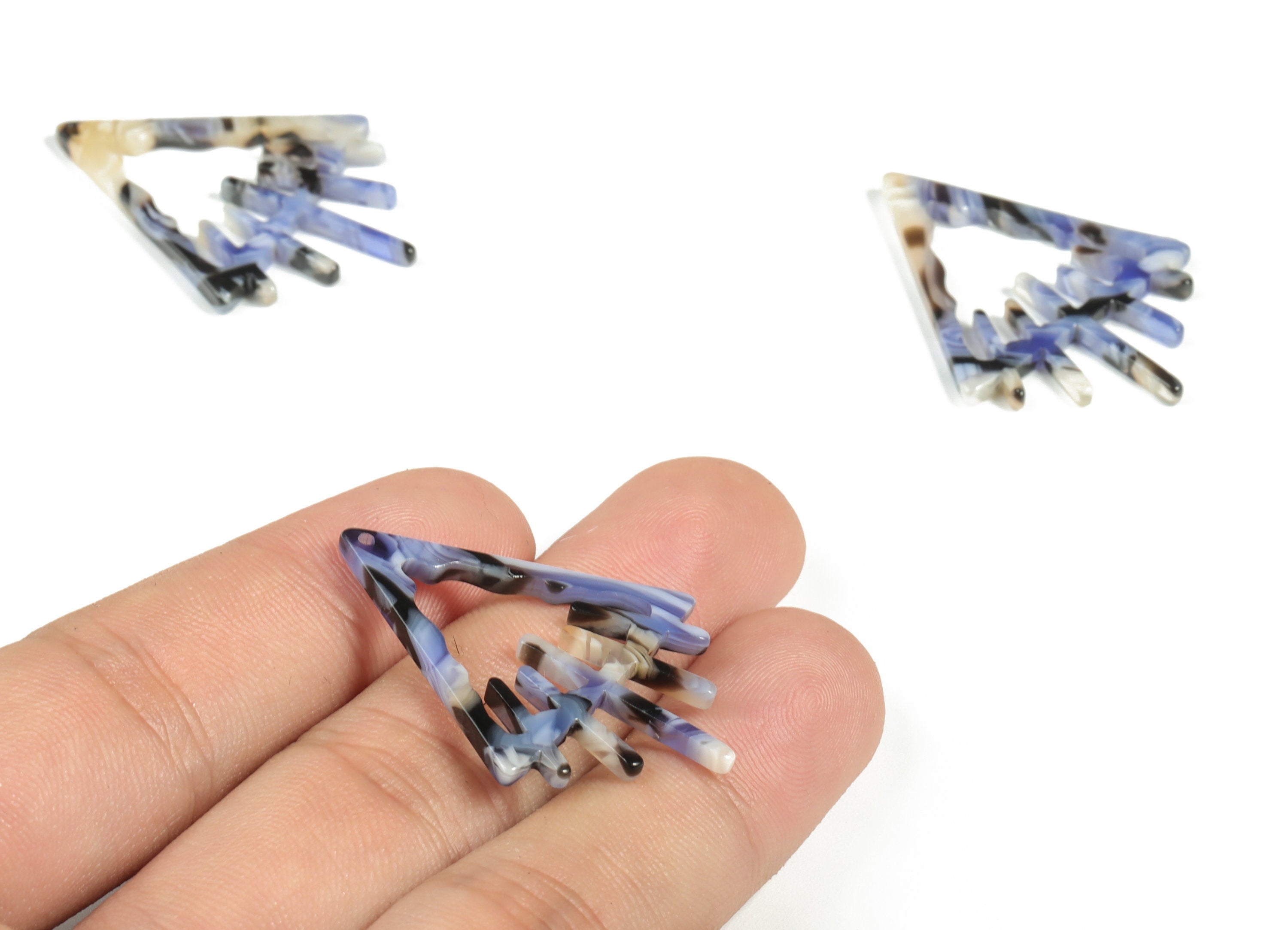 Acrylic Triangle Earring Charms - Acrylic Triangle Pendant - Jewelry Making Supplies - Color Code:A574 - 37.89x28.34x2.54mm - AC2233-A574 - DOMEDBAZAAR