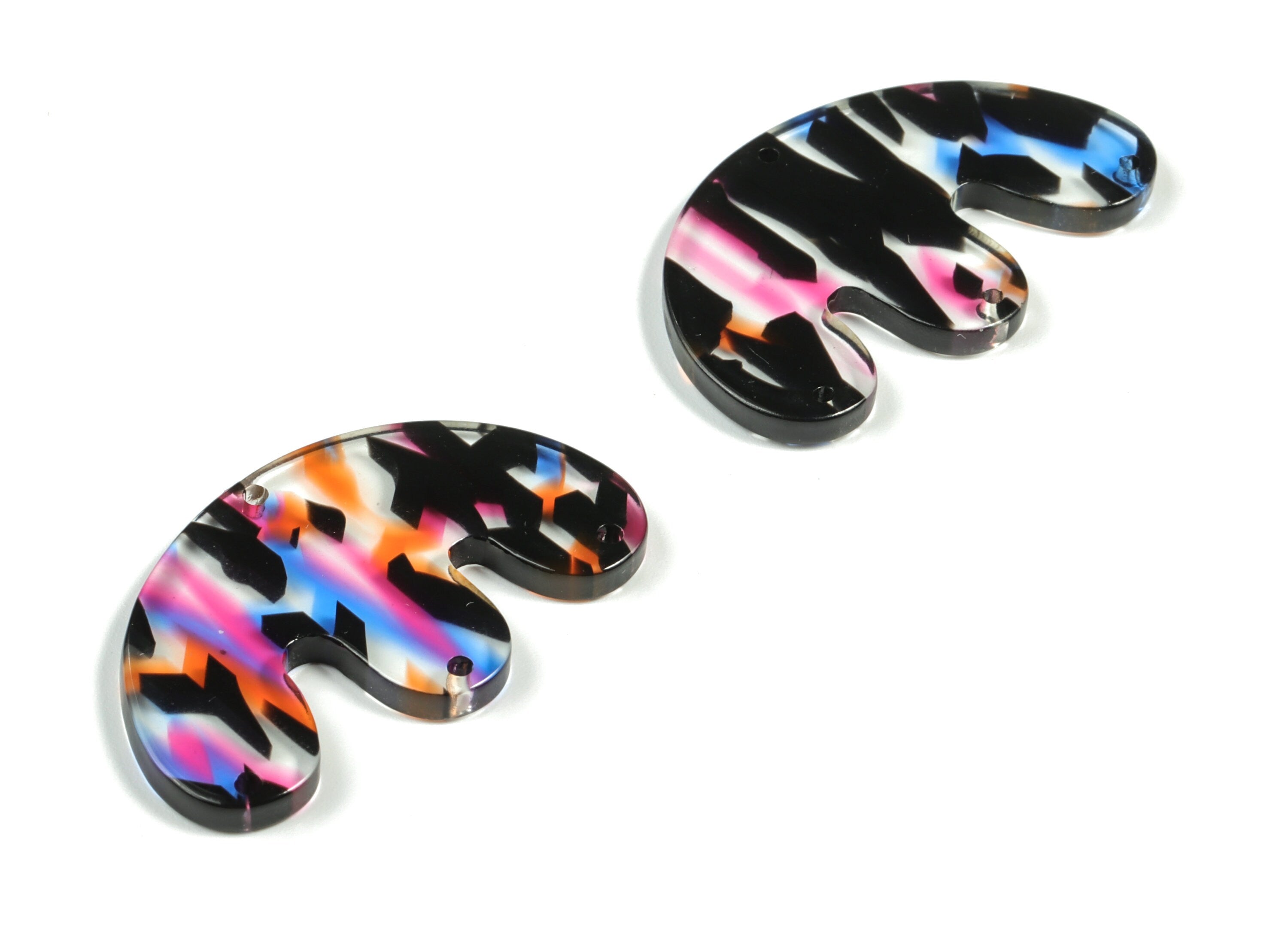 Acrylic E Earring Connector - Acrylic Geometry Charms - Jewelry Making Supplies - Color Code: A565 - 39.75x24.77x2.84mm - AC2230-A565 - DOMEDBAZAAR