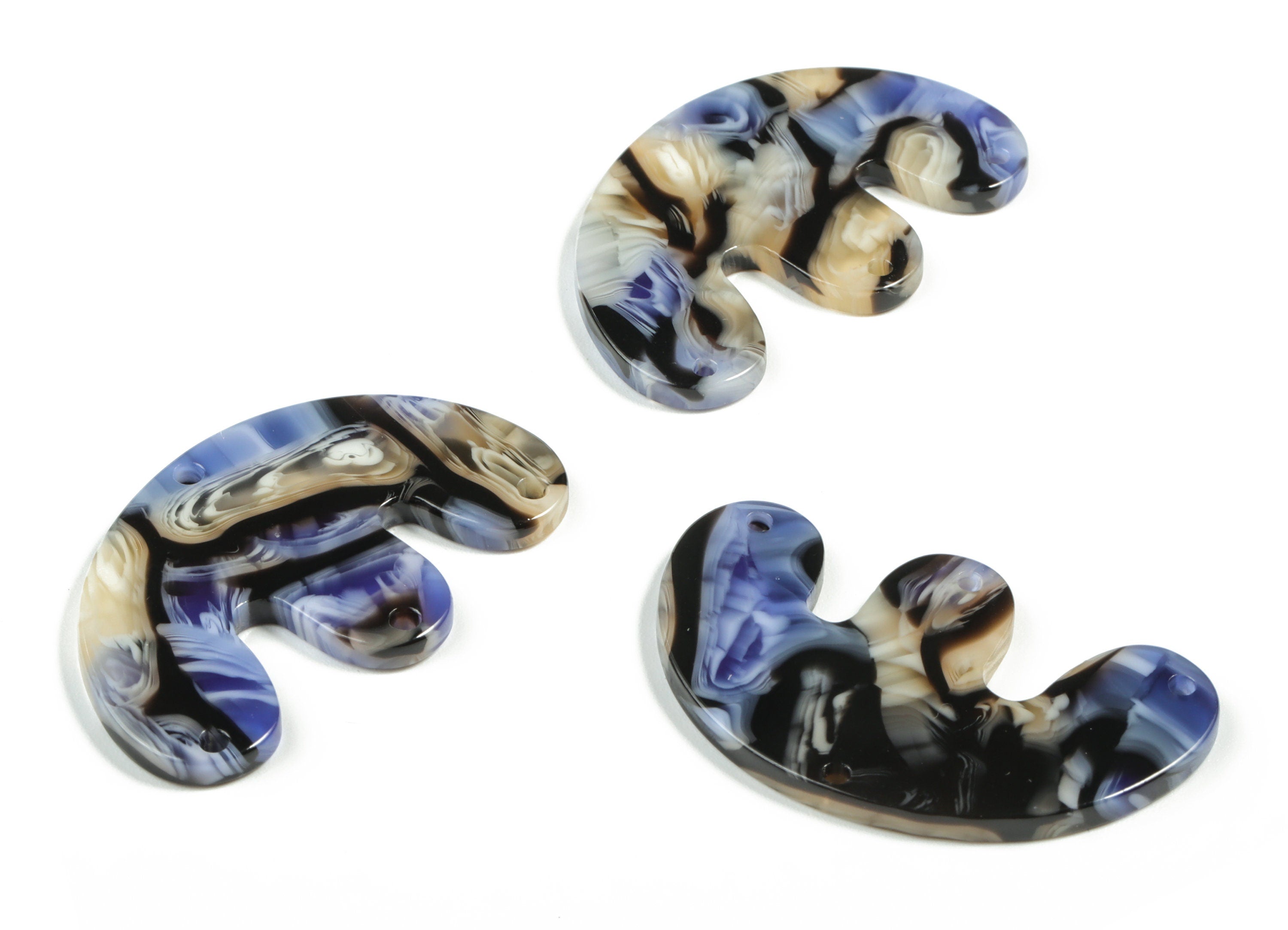 Acrylic E Earring Connector - Acrylic Geometry Charms - Jewelry Making Supplies - Color Code:A574 - 39.63x24.75x2.54mm - AC2230-A574 - DOMEDBAZAAR