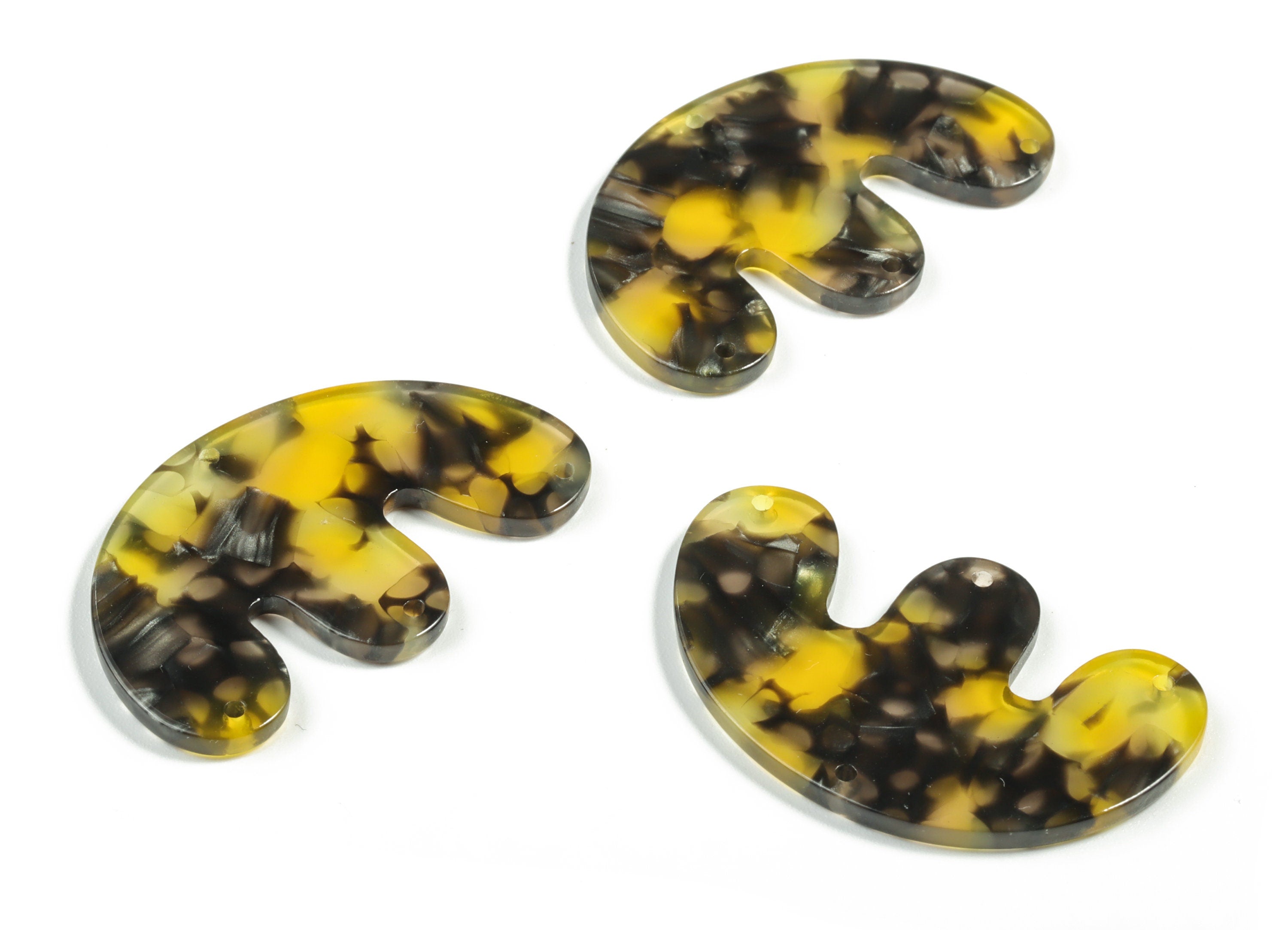 Acrylic E Earring Connector - Acrylic Geometry Charms - Jewelry Making Supplies - Color Code:A570 - 39.7x24.66x2.54mm - AC2230-A570 - DOMEDBAZAAR