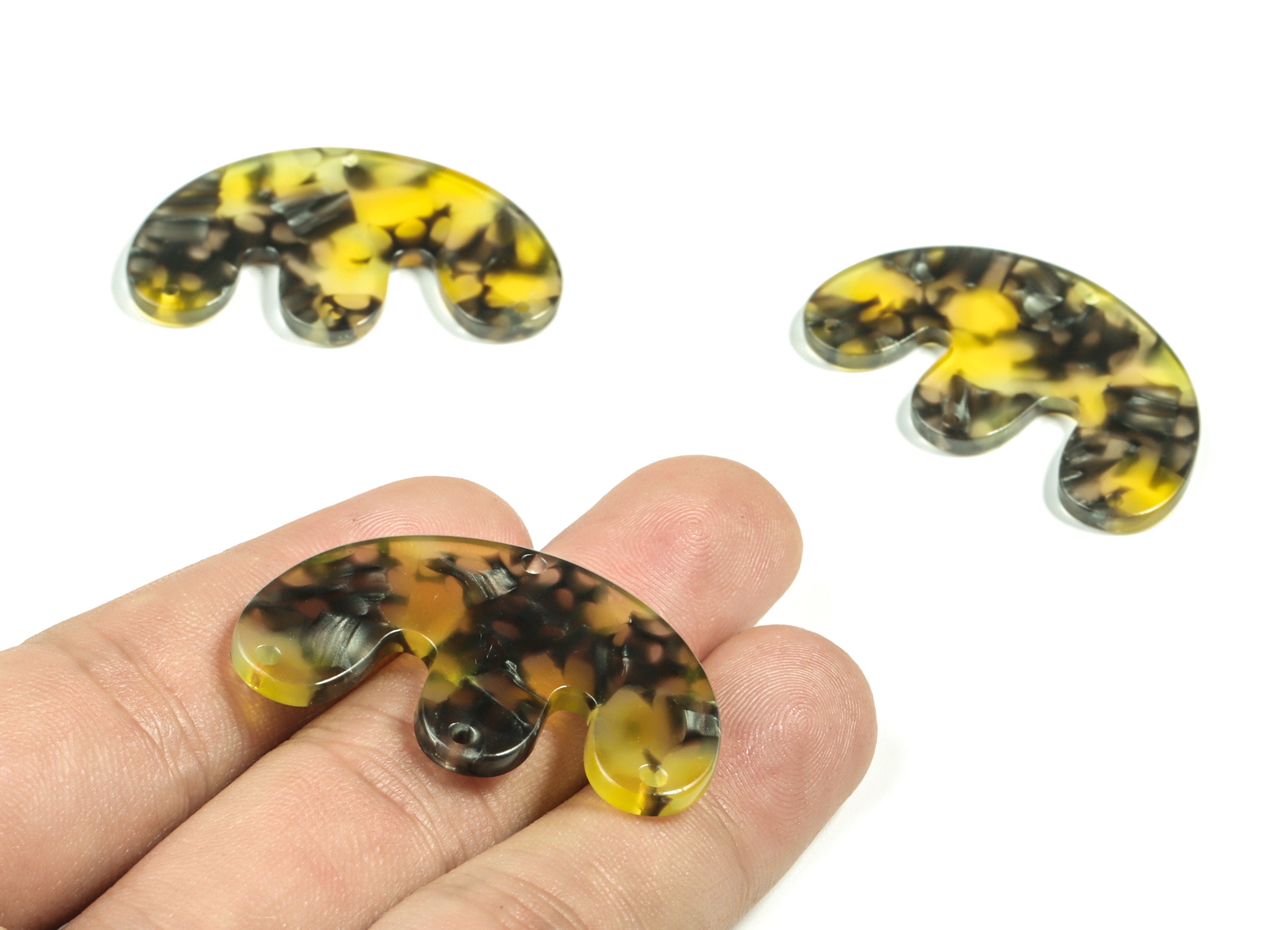 Acrylic E Earring Connector - Acrylic Geometry Charms - Jewelry Making Supplies - Color Code:A570 - 39.7x24.66x2.54mm - AC2230-A570 - DOMEDBAZAAR