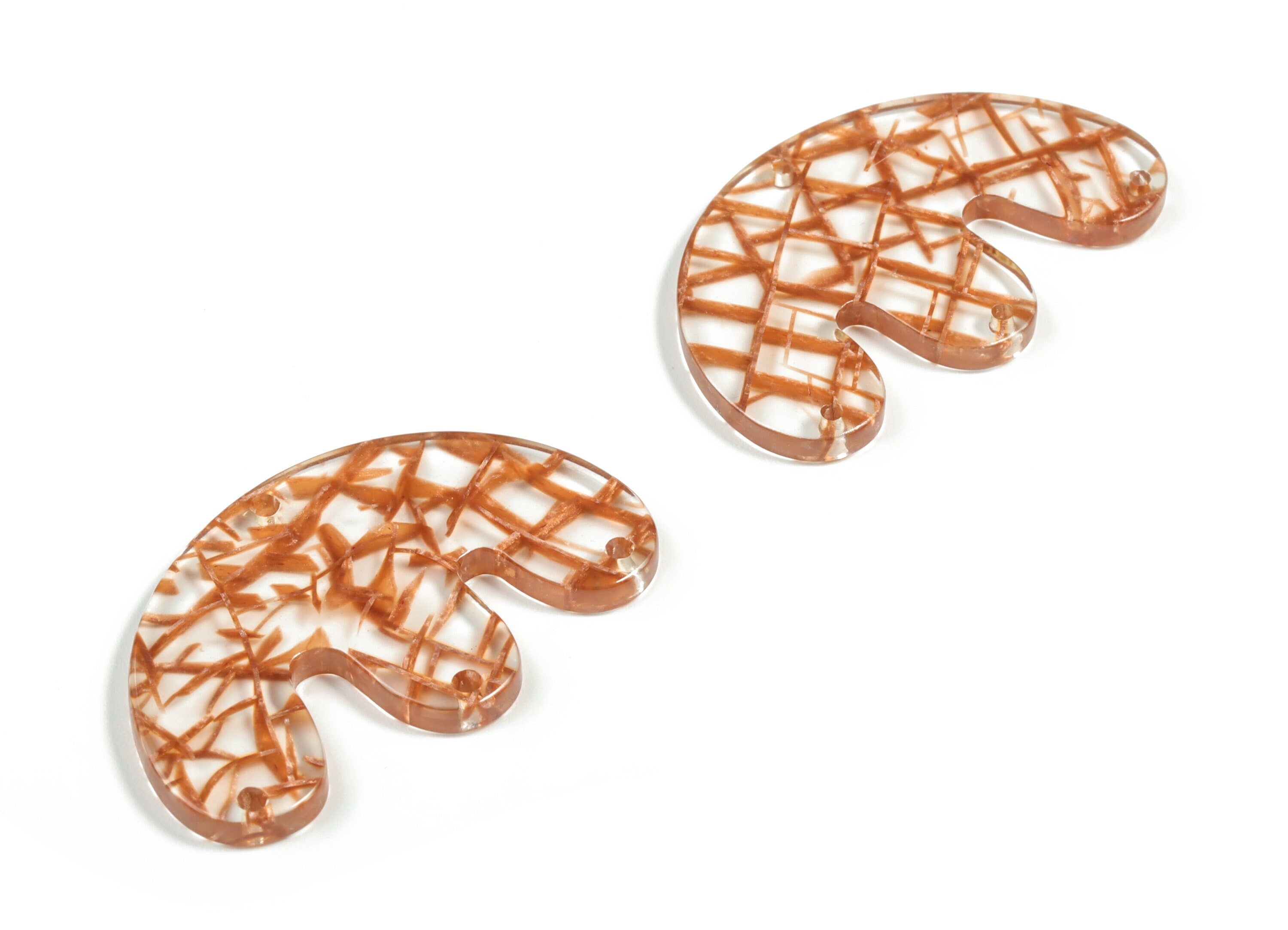 Acrylic E Earring Connector - Acrylic Geometry Charms - Jewelry Making Supplies - Color Code:A564 - 39.58x24.56x2.72mm - AC2230-A564 - DOMEDBAZAAR