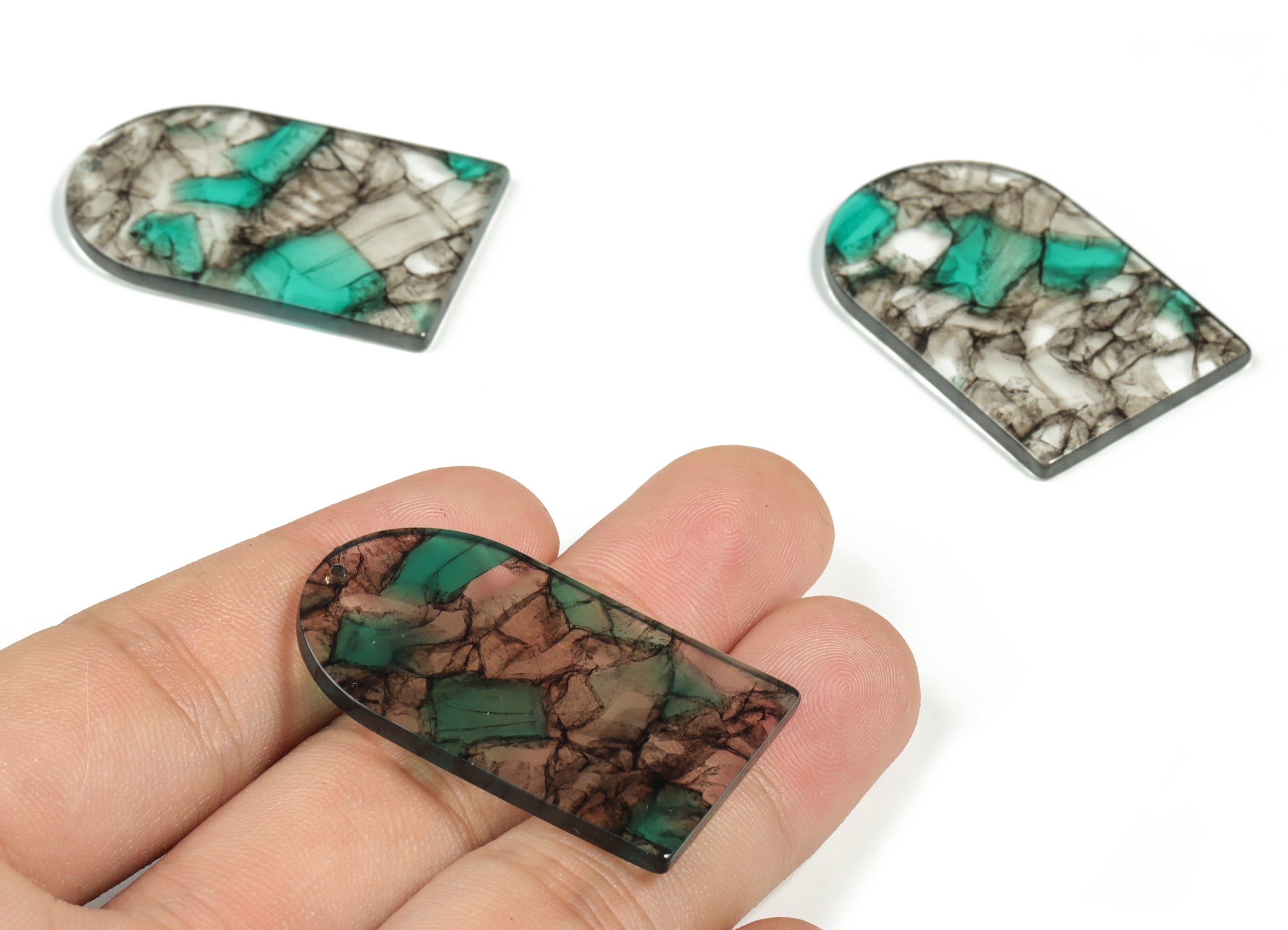 Acrylic D Earring Charms - Acrylic D Pendant - Jewelry Supplies- Earring Finding - Color Code:A568 - 39.72x25.74x2.55mm - AC2229-A568 - DOMEDBAZAAR