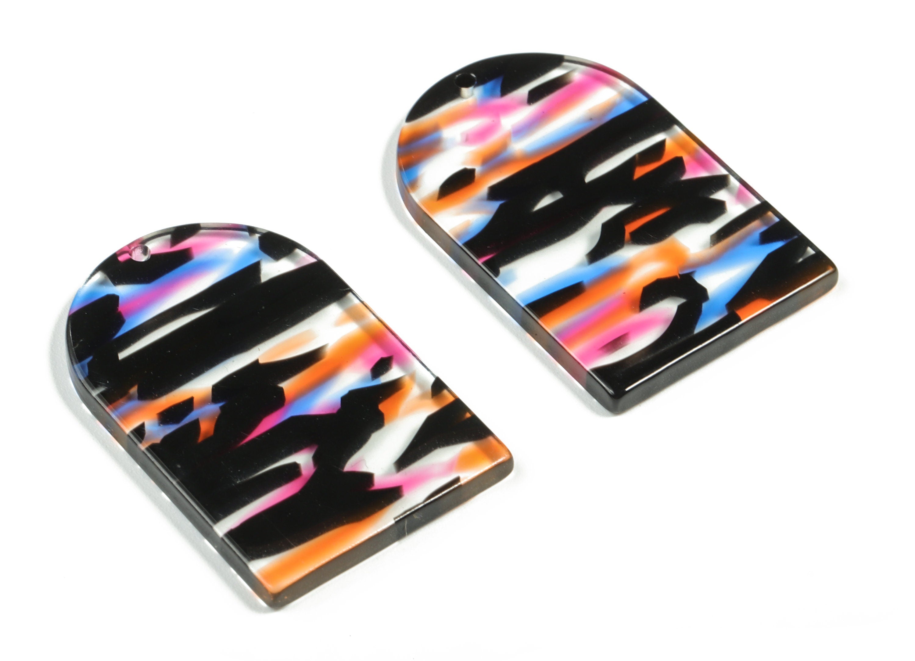 Acrylic D Earring Charms – Colorful D Pendant - Earring Finding – DIY Jewelry Supplies - Color Code:A565 - 40.01x25.61x2.93mm - AC2229-A565 - DOMEDBAZAAR