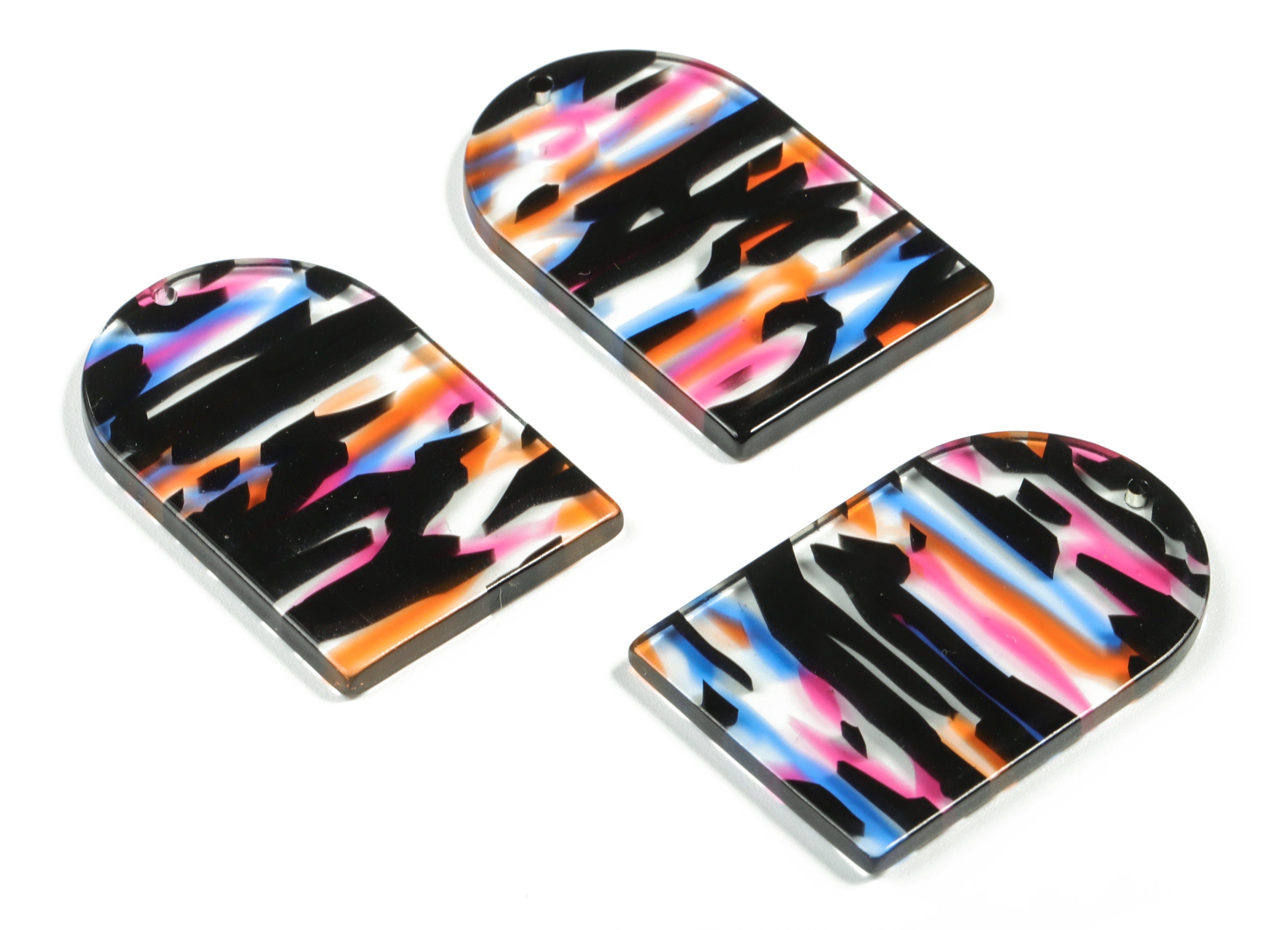 Acrylic D Earring Charms – Colorful D Pendant - Earring Finding – DIY Jewelry Supplies - Color Code:A565 - 40.01x25.61x2.93mm - AC2229-A565 - DOMEDBAZAAR