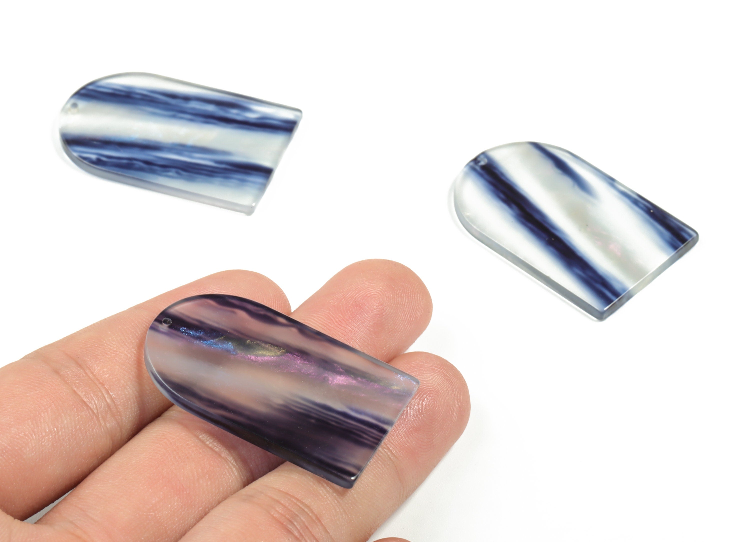 Acrylic D Earring Charms - Acrylic D Pendant - Earring Finding - Jewelry Making Supplies - Color Code:A571 - 39.9x25.7x2.55mm - AC2229-A571 - DOMEDBAZAAR