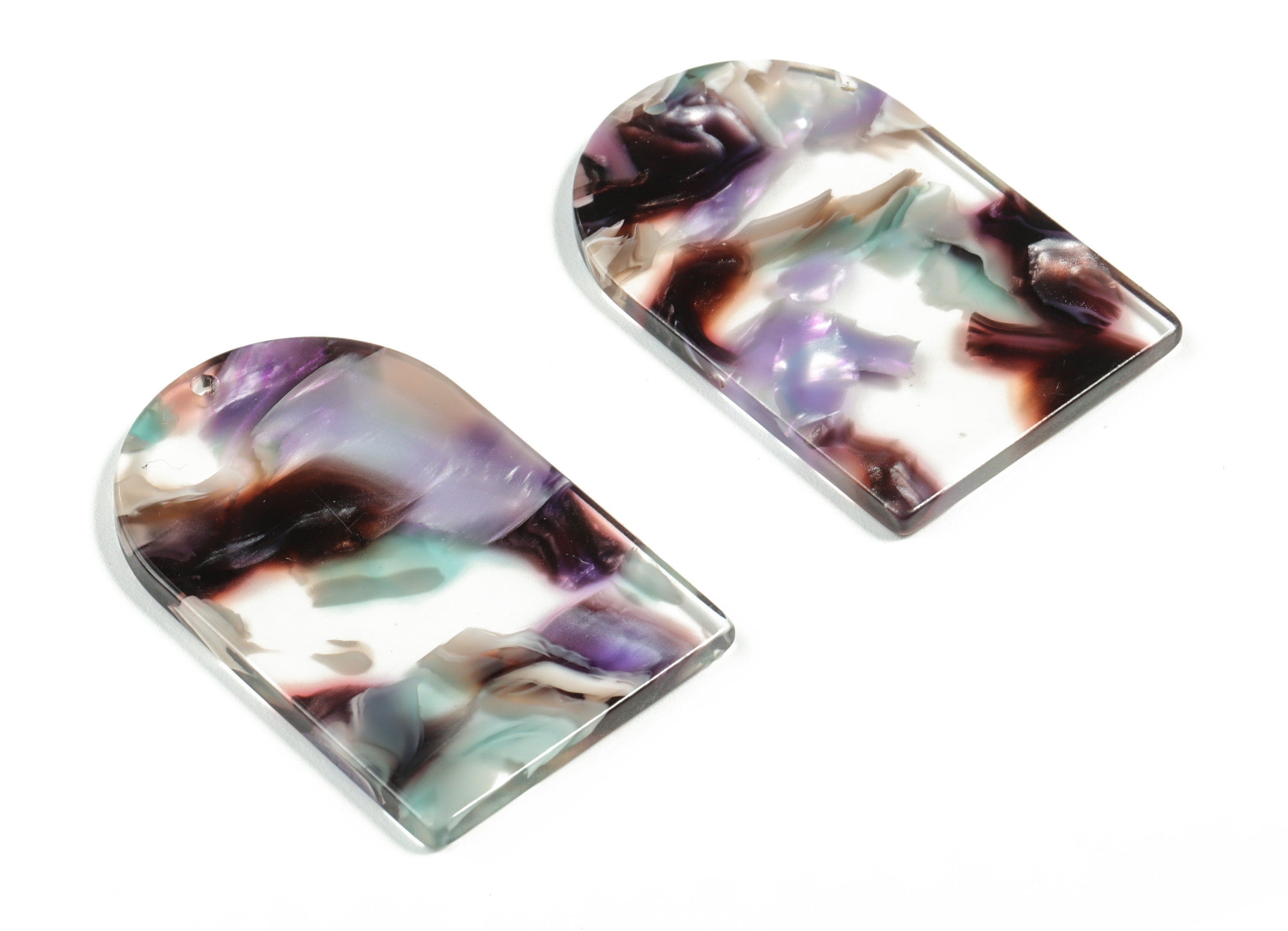 Acrylic D Earring Charms - Acrylic D Pendant - Earring Finding - Jewelry Making Supplies - Color Code:A573 - 39.84x25.75x2.3mm - AC2229-A573 - DOMEDBAZAAR