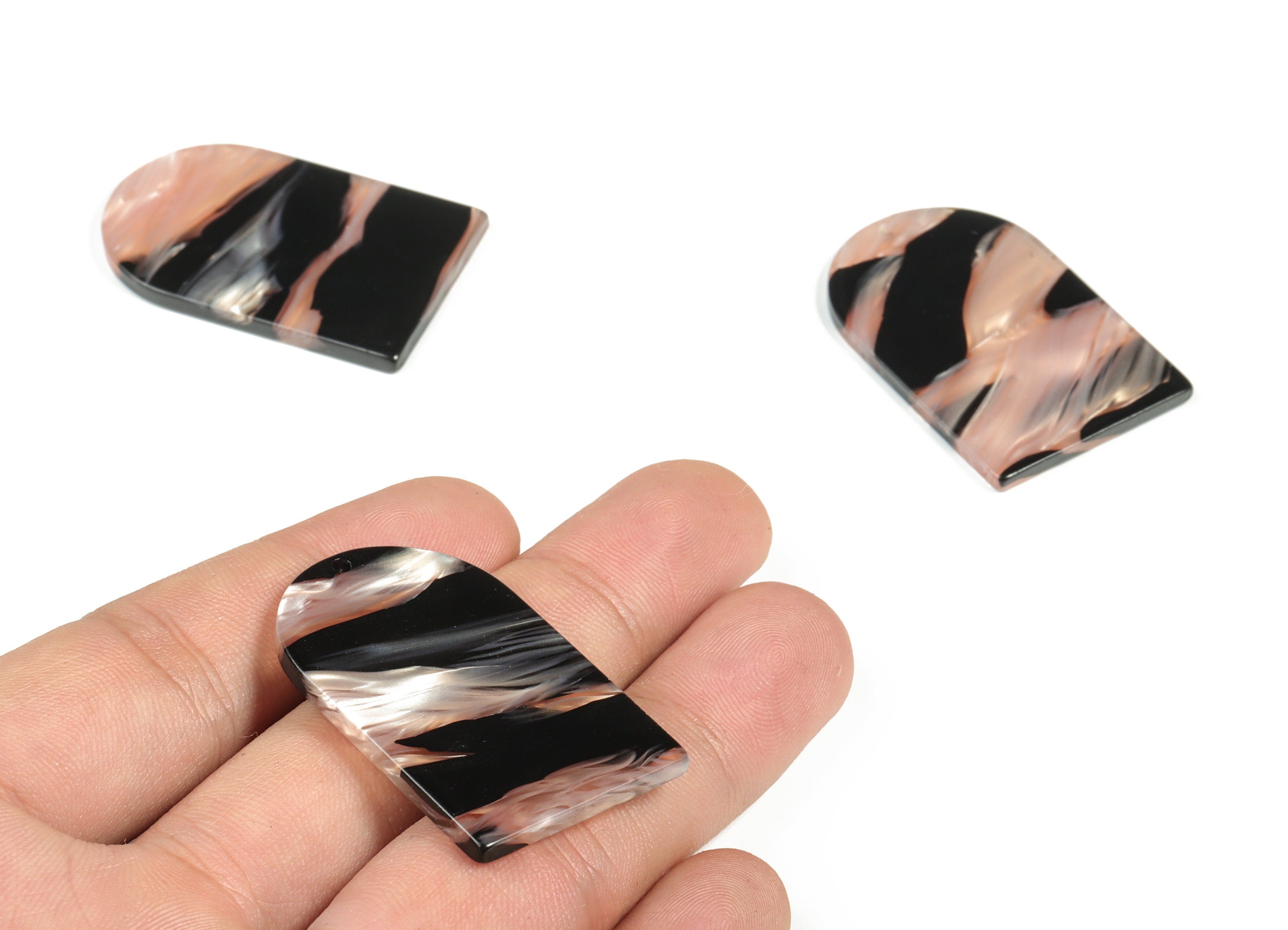 Acrylic D Earring Charms - Acrylic D Pendant - Earring Finding - Jewelry Making Supplies - Color Code:A572 - 39.96x25.64x2.6mm - AC2229-A572 - DOMEDBAZAAR