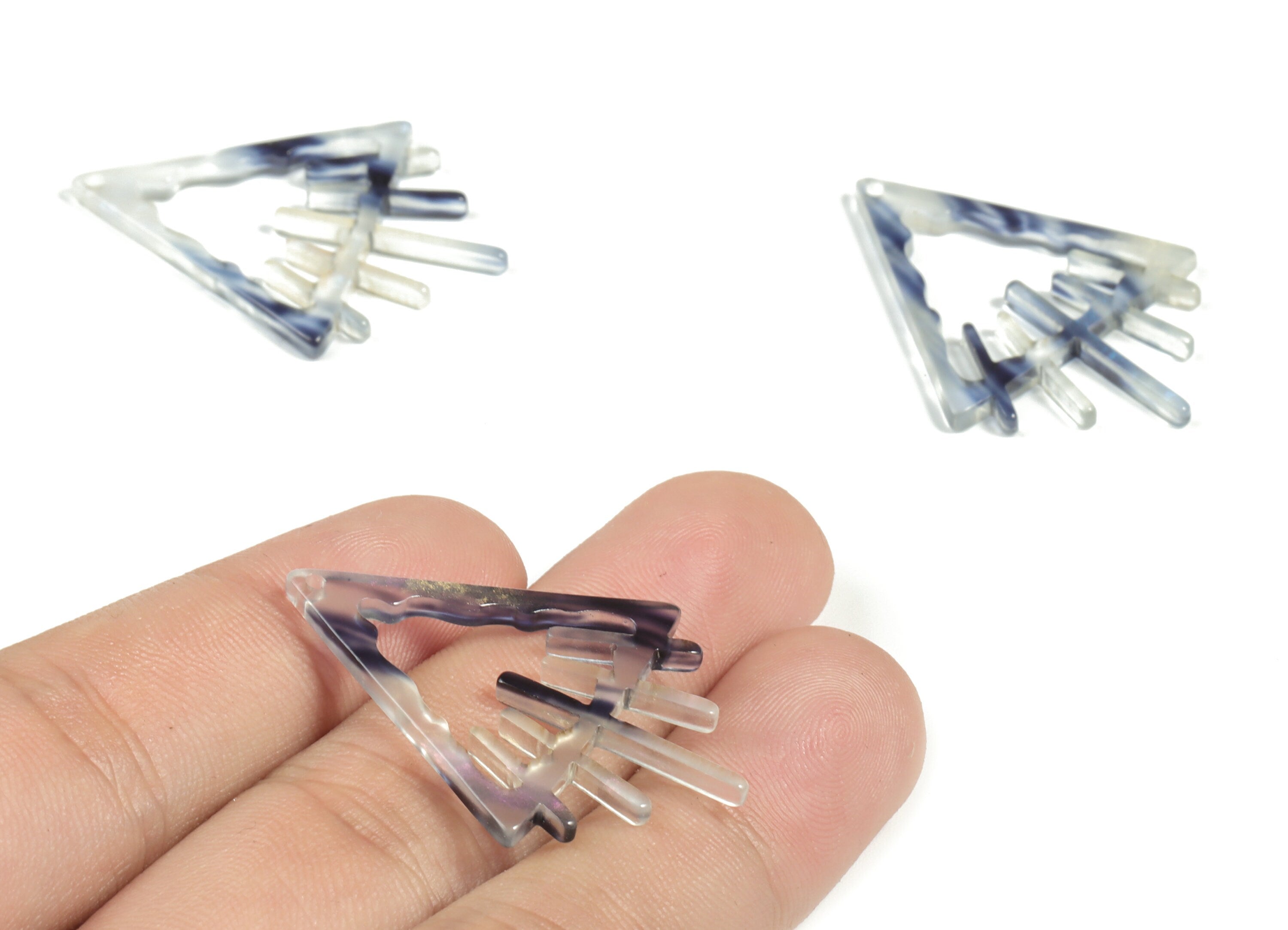 Acrylic Triangle Earring Charms - Acrylic Triangle Pendant - Jewelry Making Supplies - Color Code:A571 - 37.65x28.5x2.62mm - AC2233-A571 - DOMEDBAZAAR