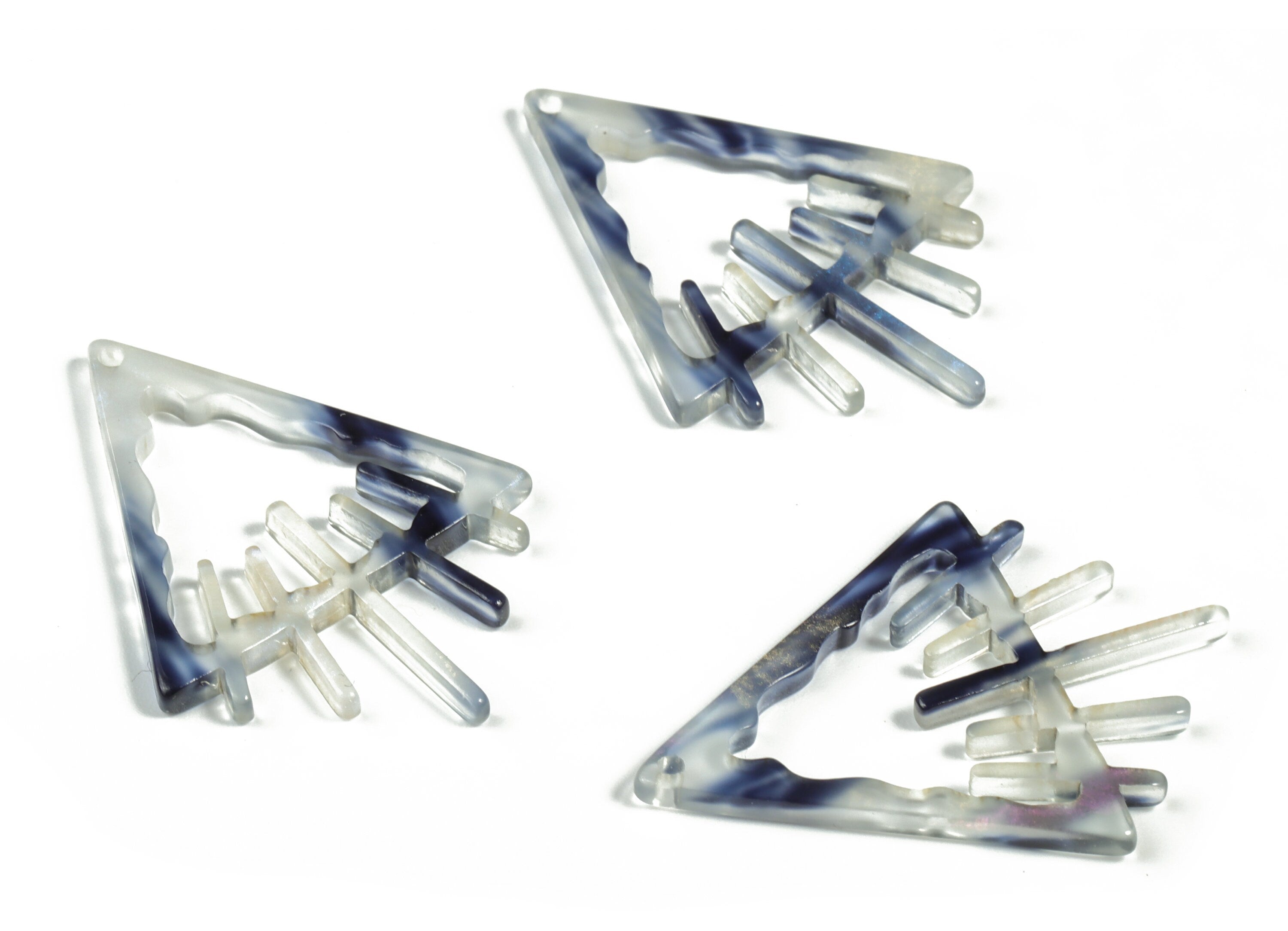 Acrylic Triangle Earring Charms - Acrylic Triangle Pendant - Jewelry Making Supplies - Color Code:A571 - 37.65x28.5x2.62mm - AC2233-A571 - DOMEDBAZAAR