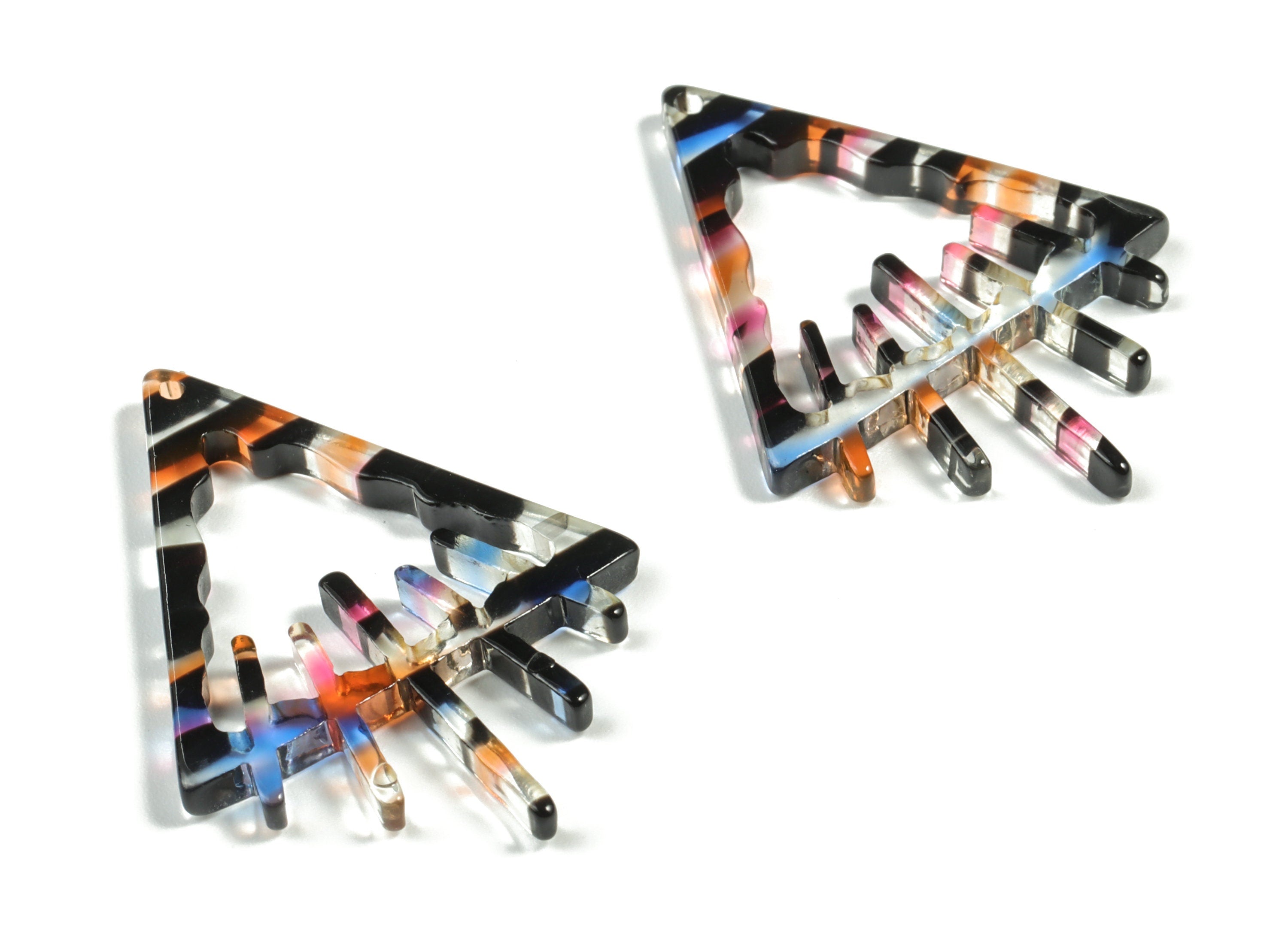 Acrylic Triangle Earring Charms - Acrylic Triangle Pendant - Jewelry Making Supplies - Color Code:A565 - 37.93x28.36x2.95mm - AC2233-A565 - DOMEDBAZAAR