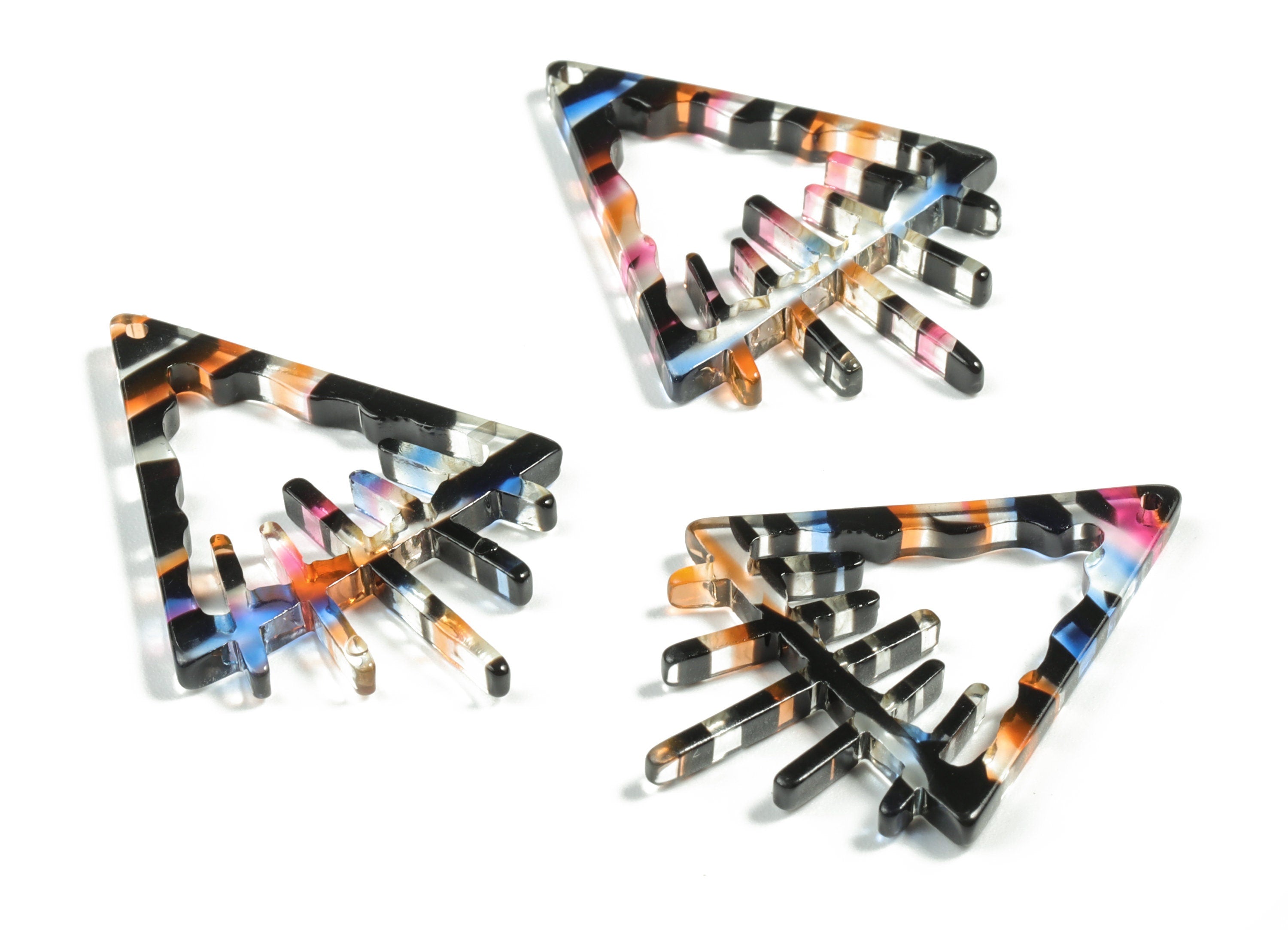 Acrylic Triangle Earring Charms - Acrylic Triangle Pendant - Jewelry Making Supplies - Color Code:A565 - 37.93x28.36x2.95mm - AC2233-A565 - DOMEDBAZAAR