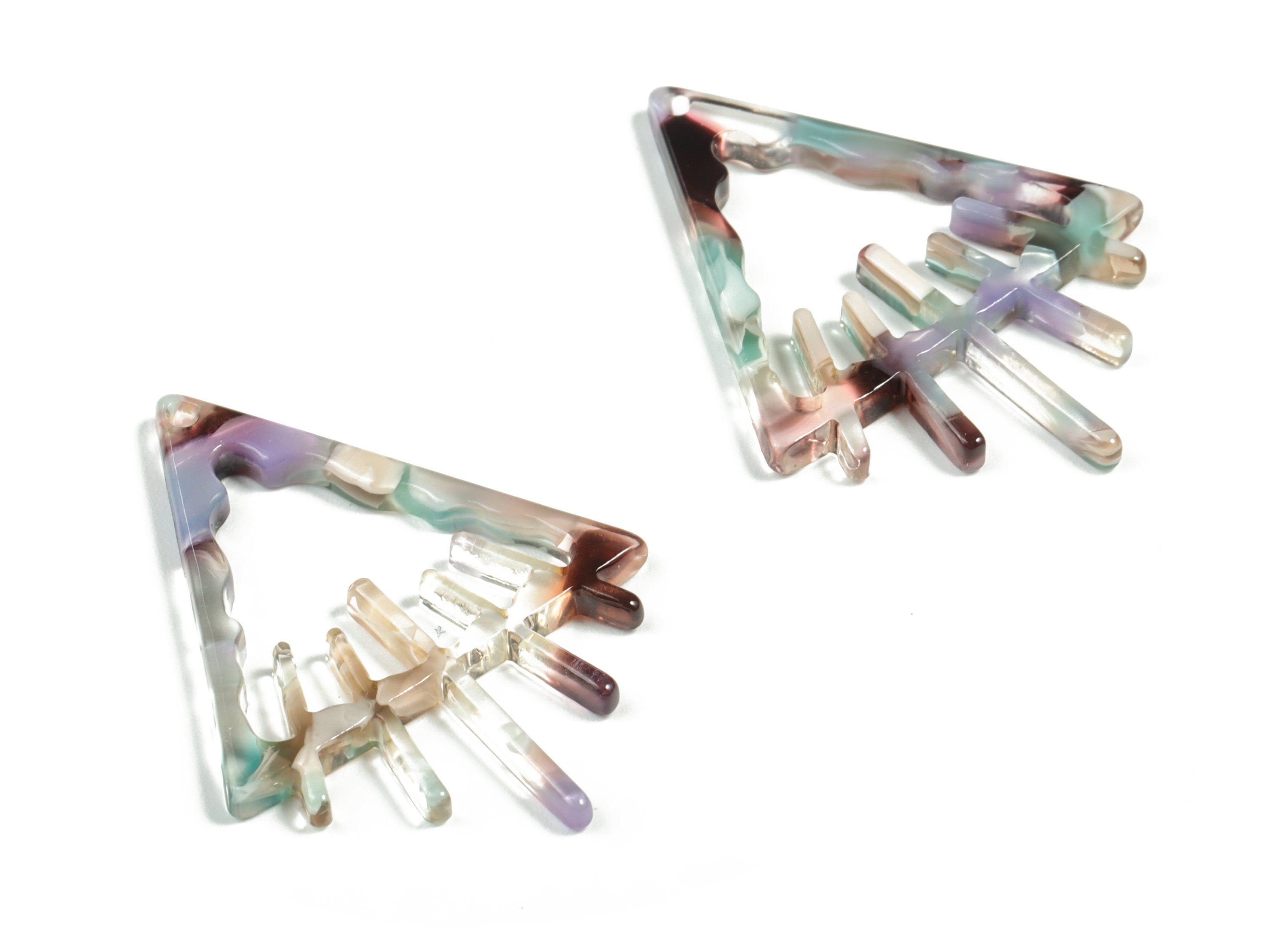 Acrylic Triangle Earring Charms - Acrylic Triangle Pendant - Jewelry Making Supplies - Color Code:A573 - 37.93x28.36x2.95mm - AC2233-A573 - DOMEDBAZAAR