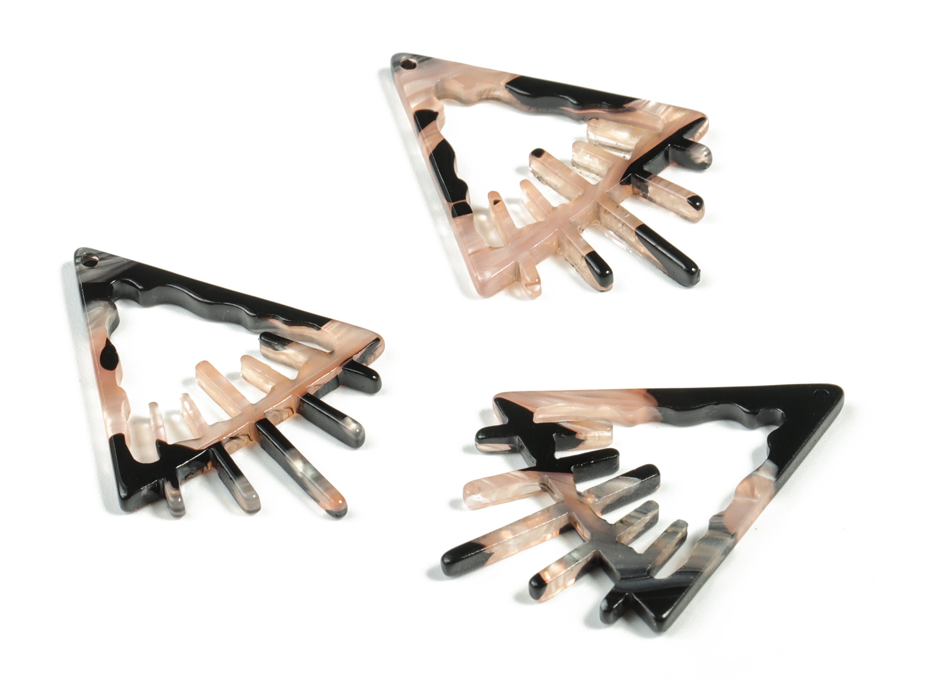 Acrylic Triangle Earring Charms - Acrylic Triangle Pendant - Jewelry Making Supplies - Color Code:A572 - 38.24x28.48x2.71mm - AC2233-A572 - DOMEDBAZAAR