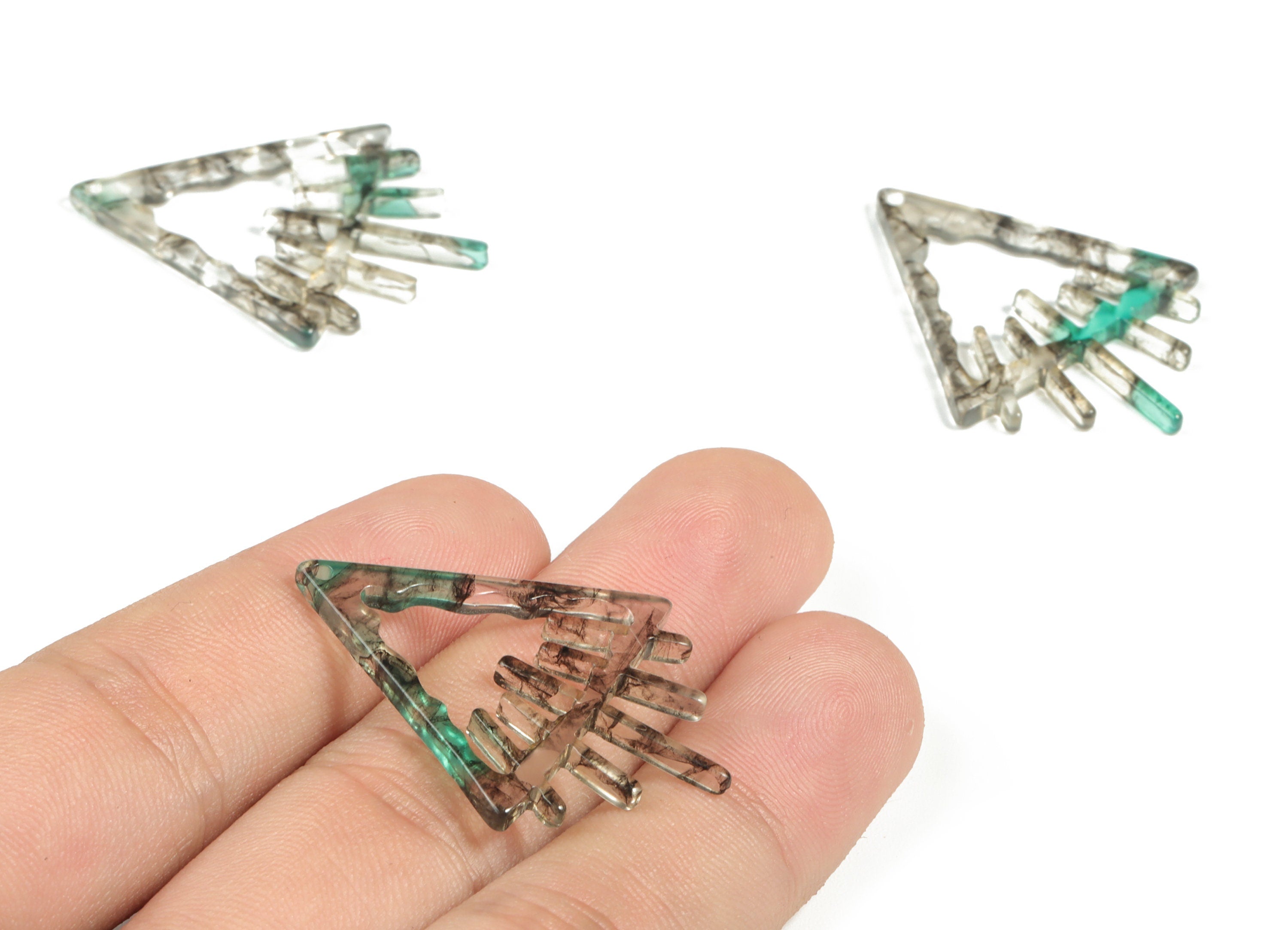 Acrylic Triangle Earring Charms - Acrylic Triangle Pendant - Jewelry Making Supplies - Color Code:A568 - 37.87x28.37x2.52mm - AC2233-A568 - DOMEDBAZAAR