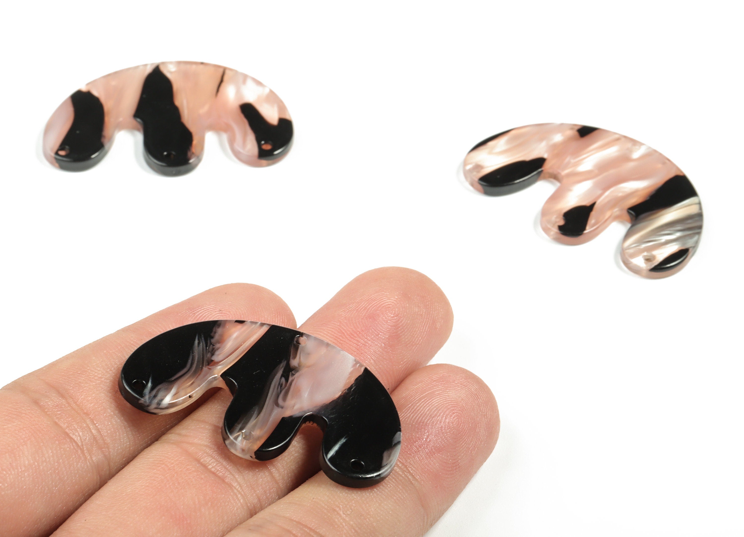 Acrylic E Earring Connector - Acrylic Geometry Charms - Jewelry Making Supplies - Color Code:A572 - 39.66x24.6x2.63mm - AC2230-A572 - DOMEDBAZAAR