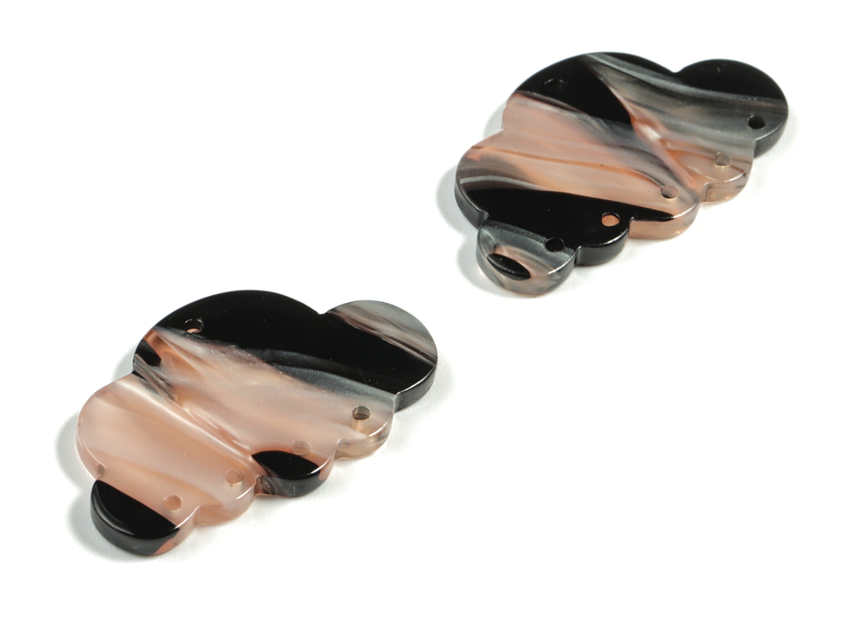 Acrylic Could Earring Connector - Acrylic Could Charms - 6 Holes - Jewelry Making Supplies - Color Code:A572 - 30x18.72x2.62mm - AC2231-A572 - DOMEDBAZAAR