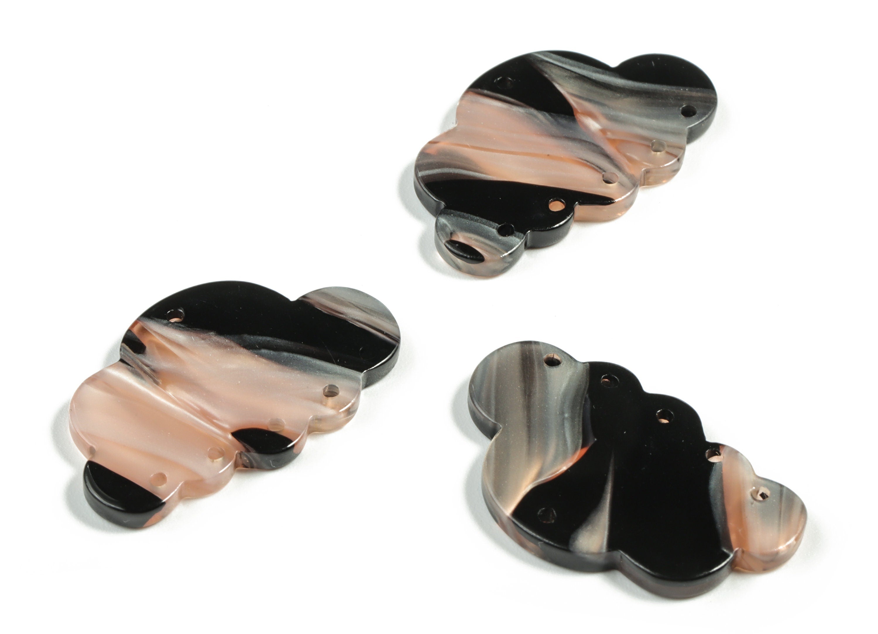 Acrylic Could Earring Connector - Acrylic Could Charms - 6 Holes - Jewelry Making Supplies - Color Code:A572 - 30x18.72x2.62mm - AC2231-A572 - DOMEDBAZAAR